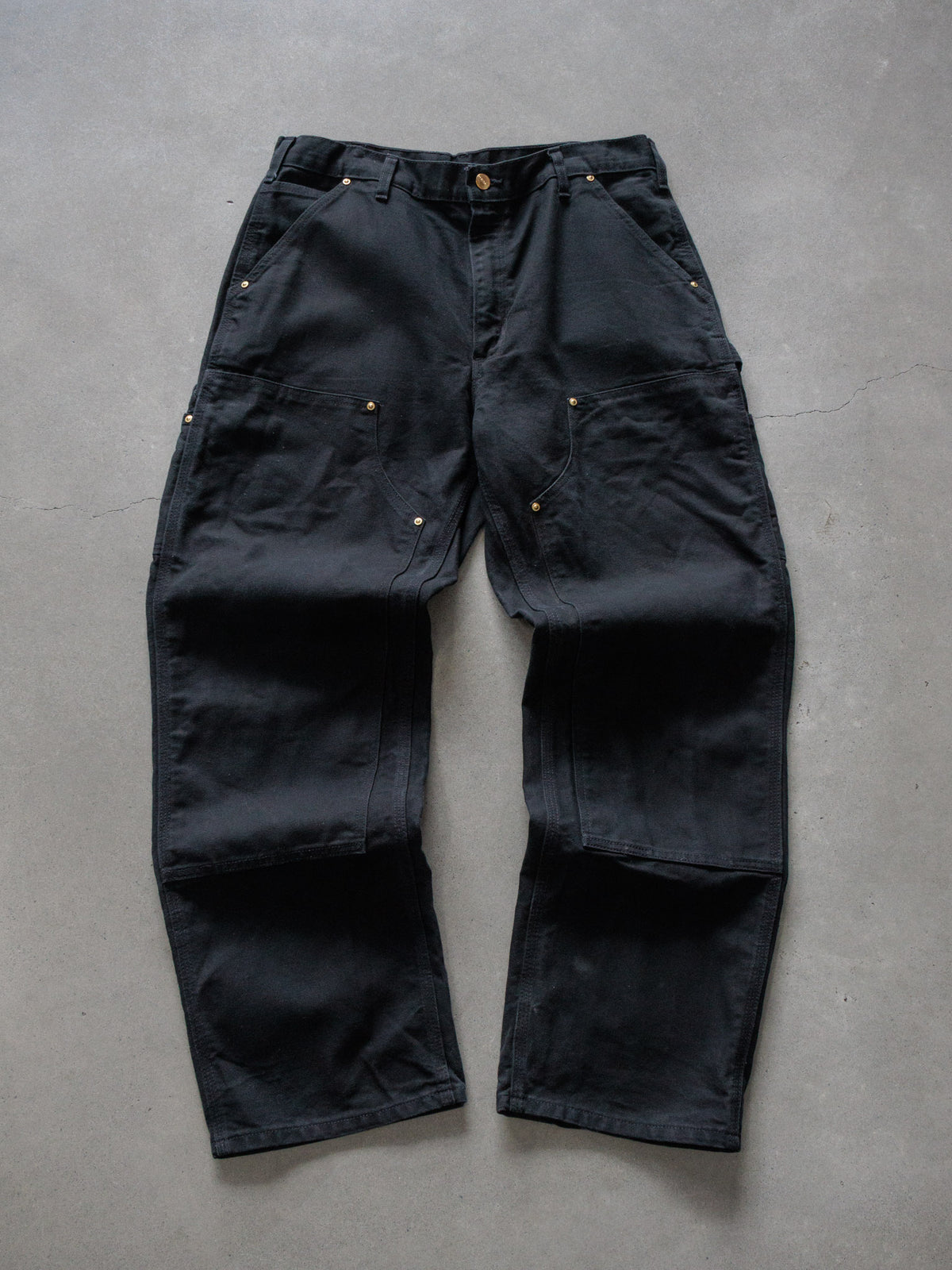 Vintage Black Carhartt Double Knee Carpenter Pants (W34)