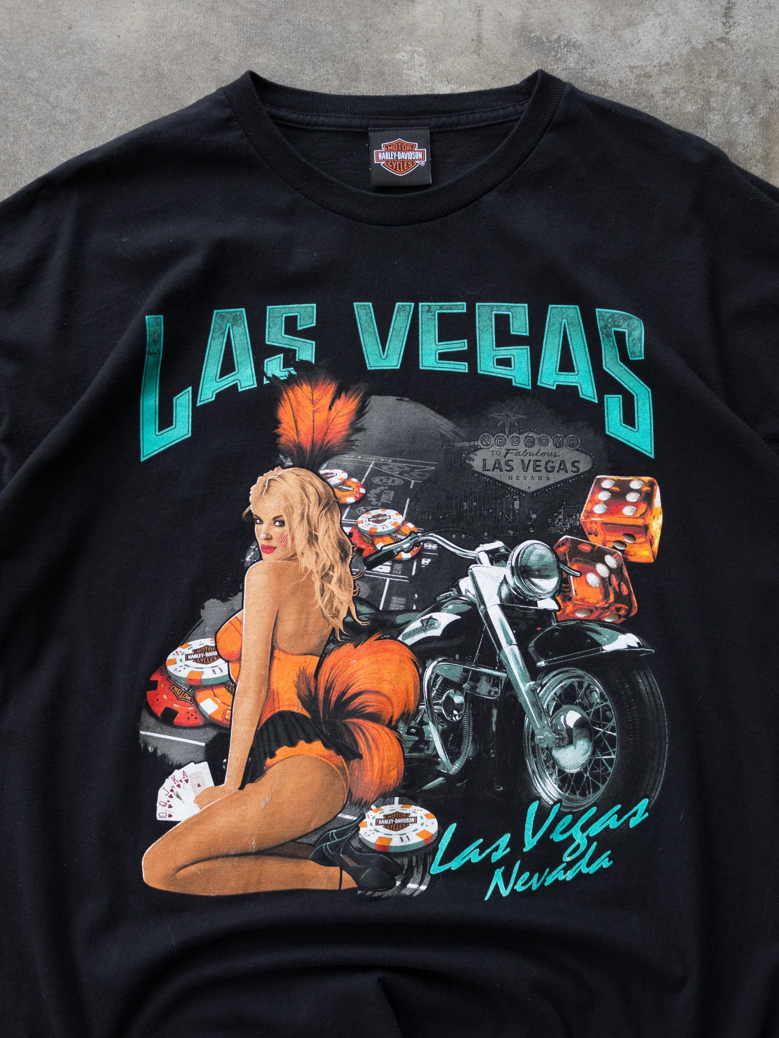 Vintage Black Harley-Davidson Las Vegas Nevada Tee (XL)