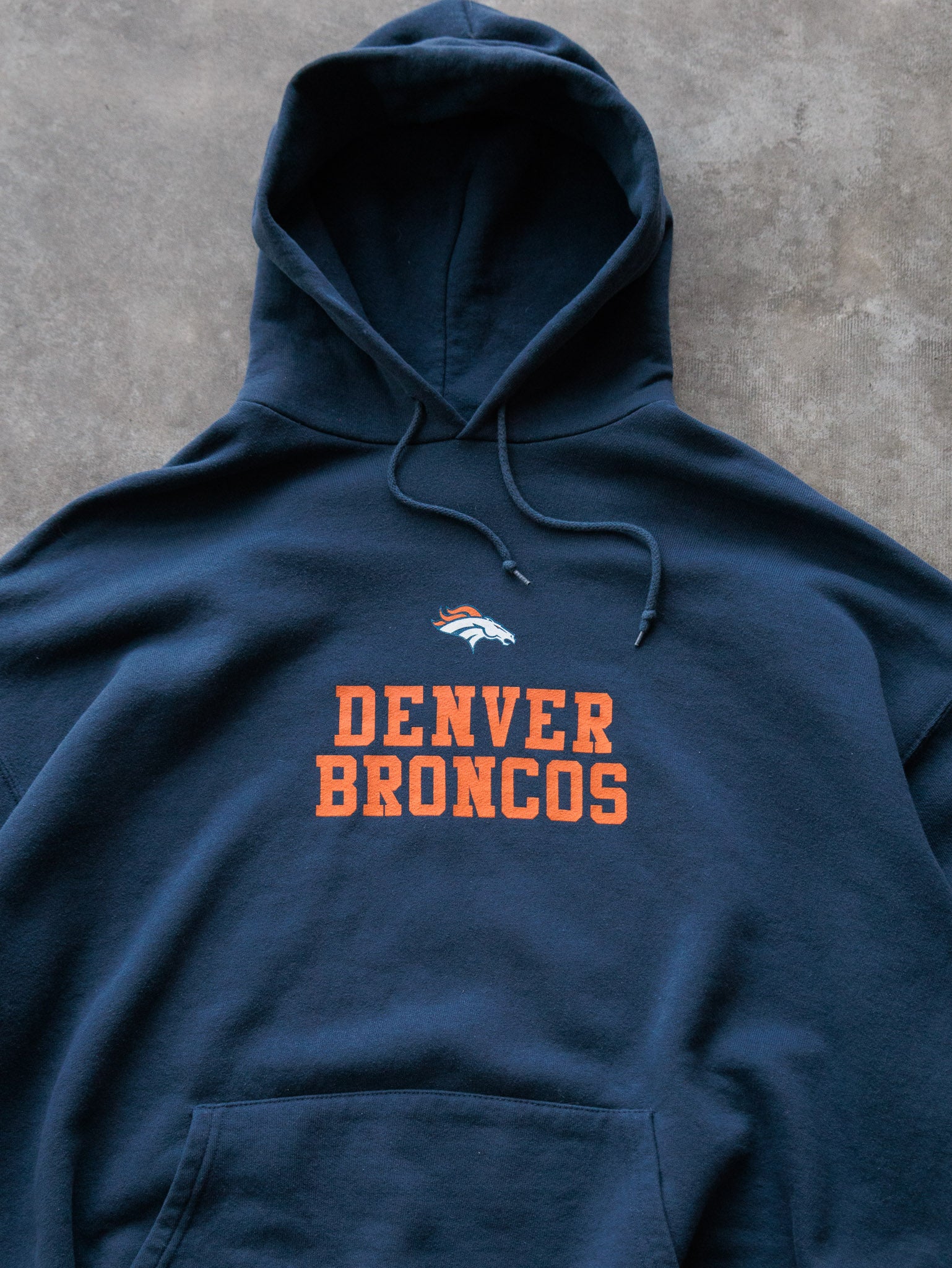 Vintage 00s Navy Denver Broncos Hoodie (2XL)