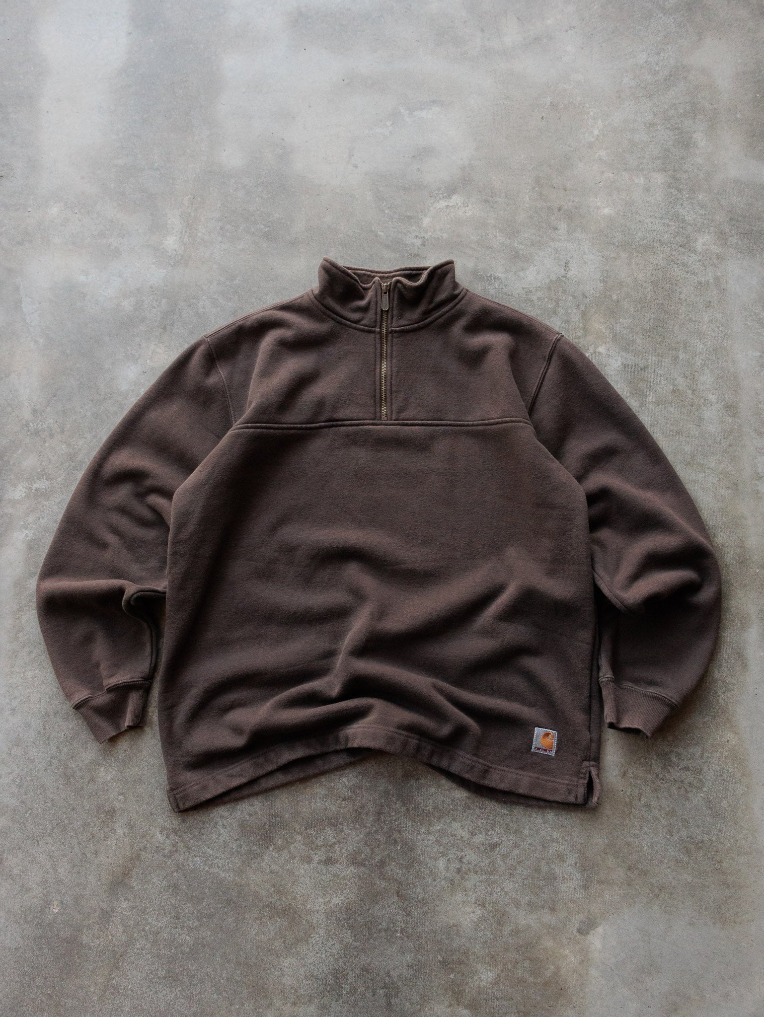 Vintage Brown Carhartt Quarter Zip Sweatshirt (M)