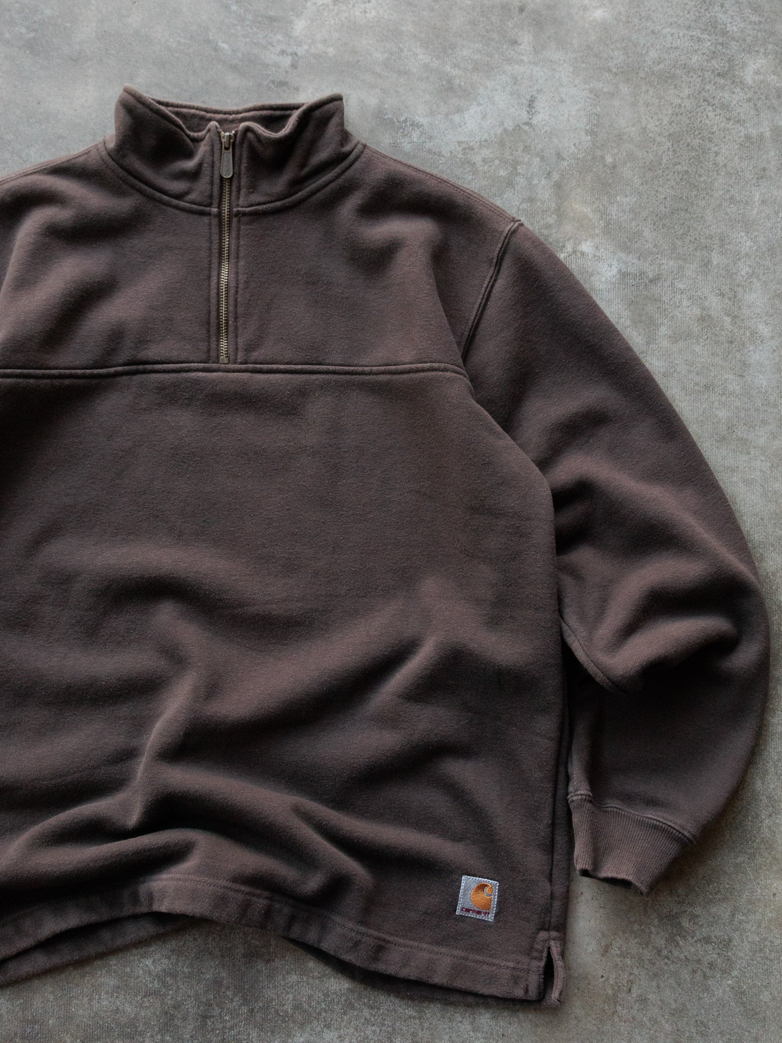 Vintage Brown Carhartt Quarter Zip Sweatshirt (M)