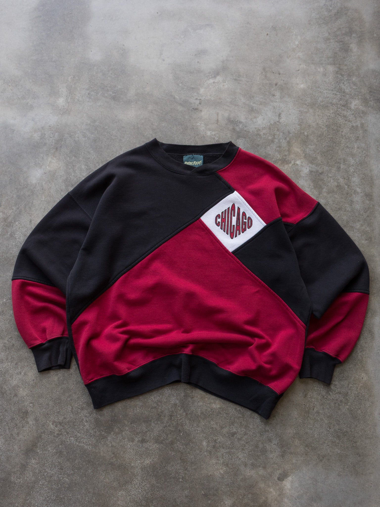Vintage Colour Block Chicago Sweatshirt (XL)