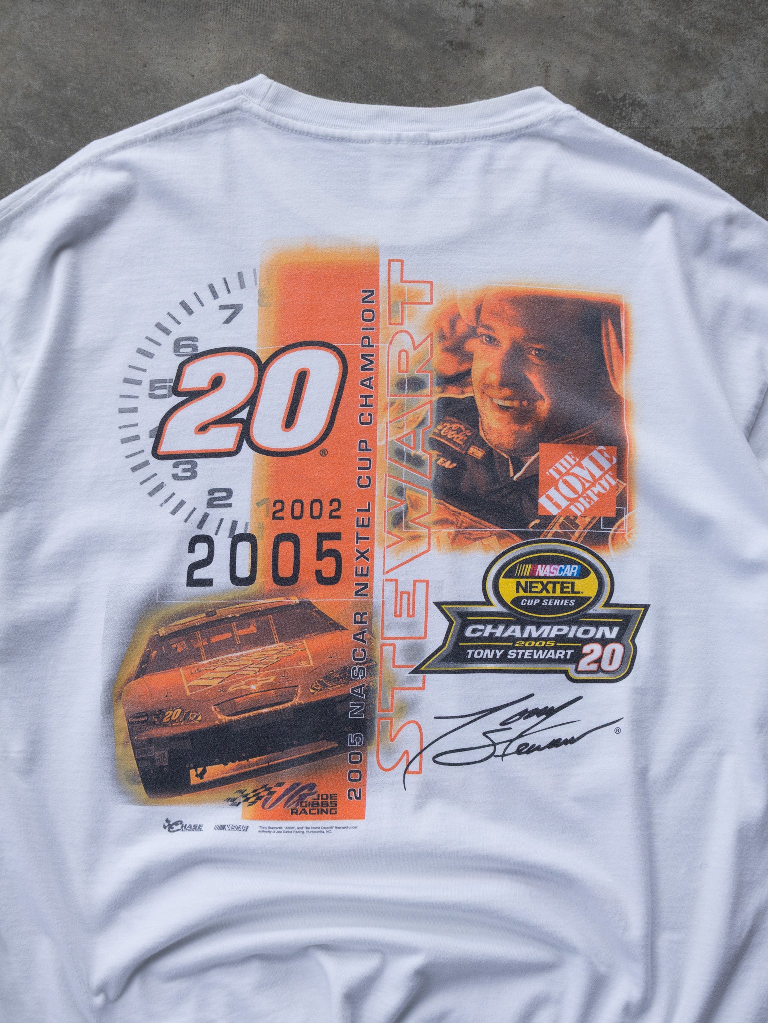 Vintage 2005 White NASCAR Tony Stewart Nextel Cup Champion Tee (XL)