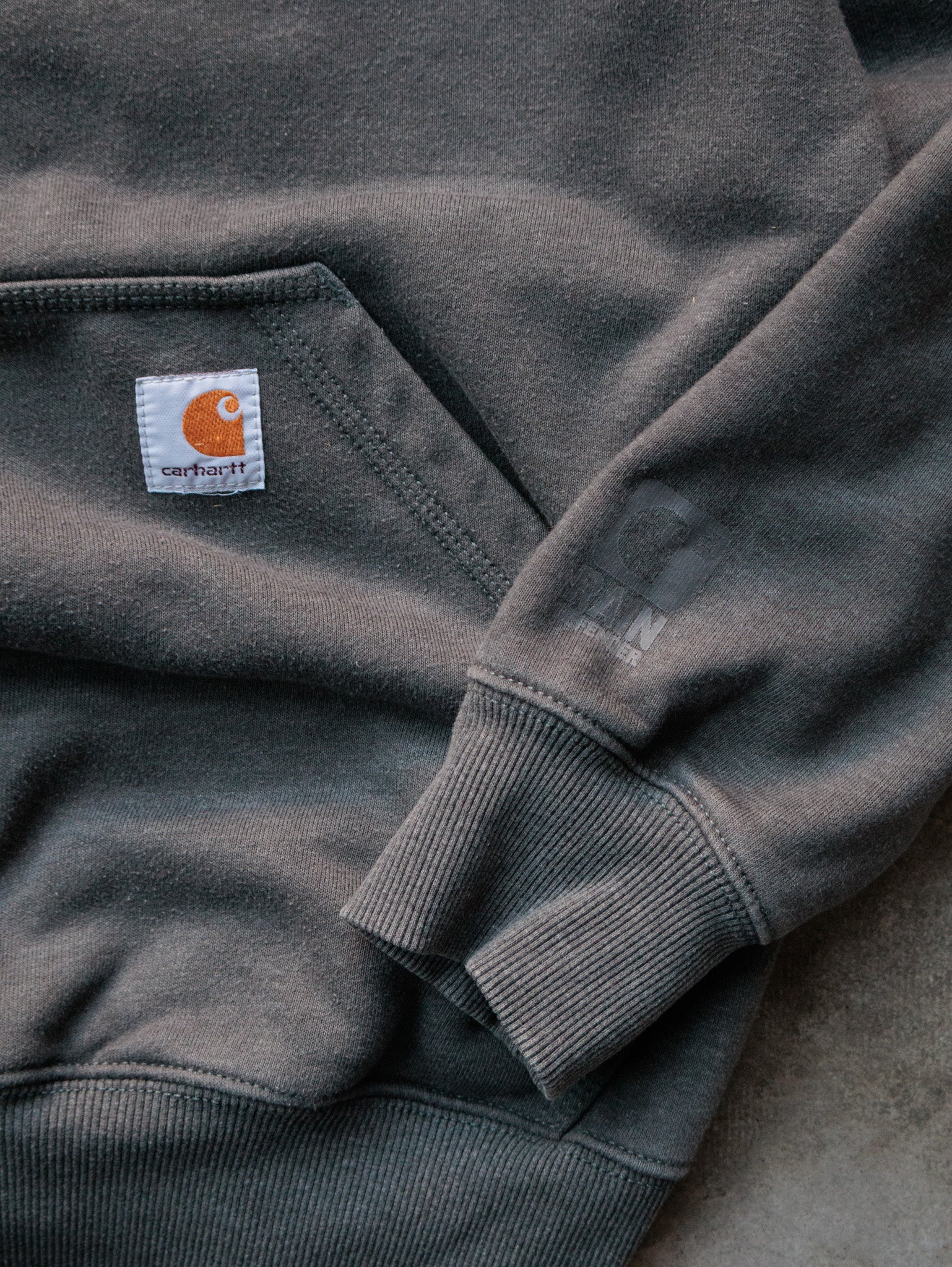 Vintage Grey Carhartt Quarter Zip Hoodie (M)