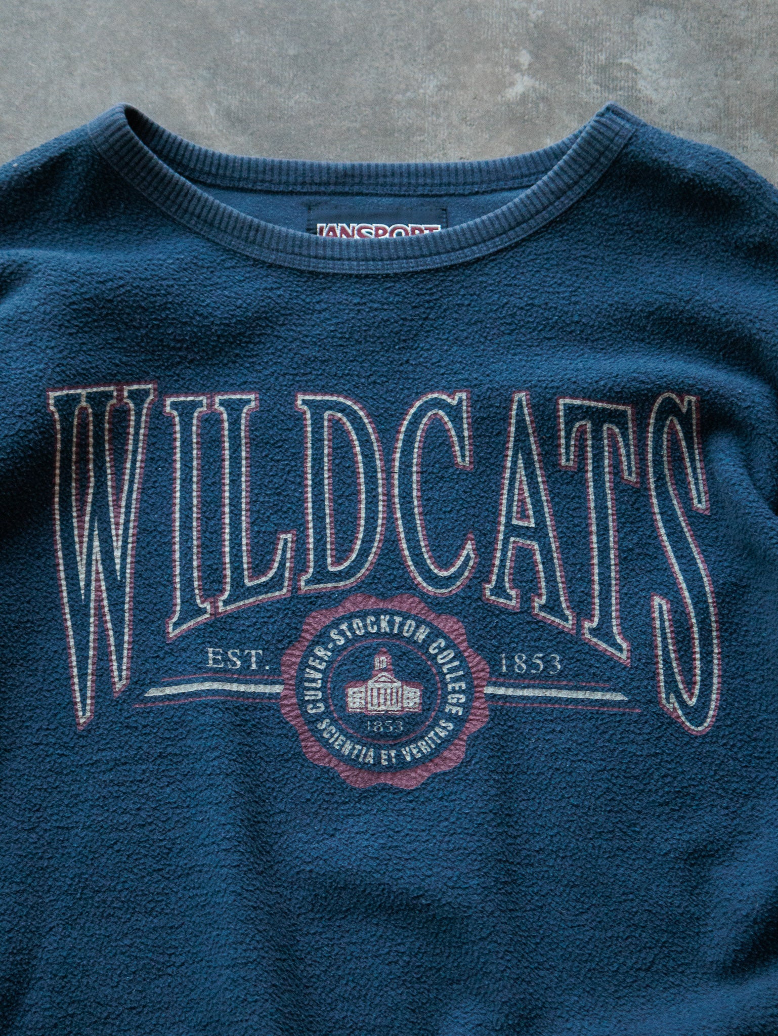 Vintage Navy Culver-Stockton College Wildcats Fleece Sweatshirt (XL)
