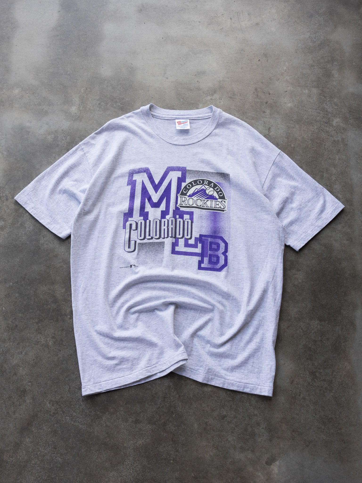Vintage 1993 Grey Colorado Rockies MLB Tee (XL)