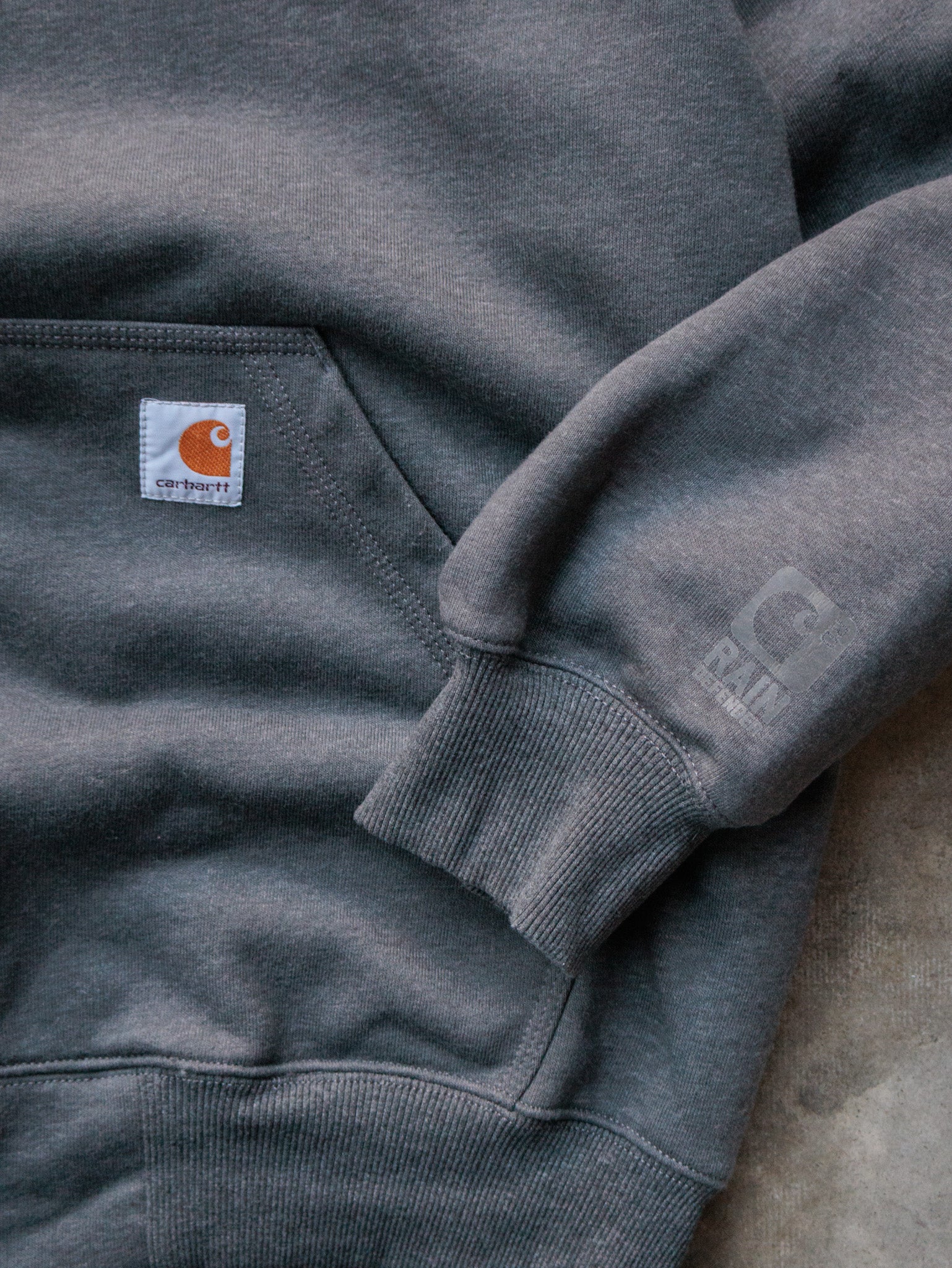 Vintage Grey Carhartt Full Zip Hoodie (L)