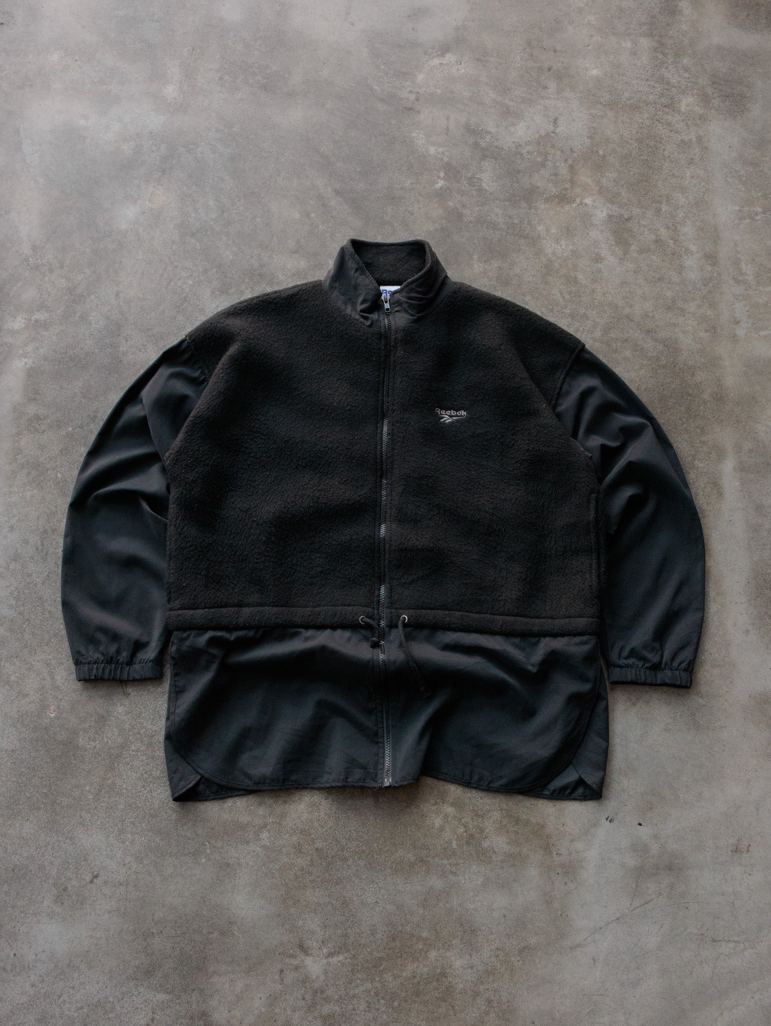 Vintage 90s Black Reebok Fleece Jacket (M)