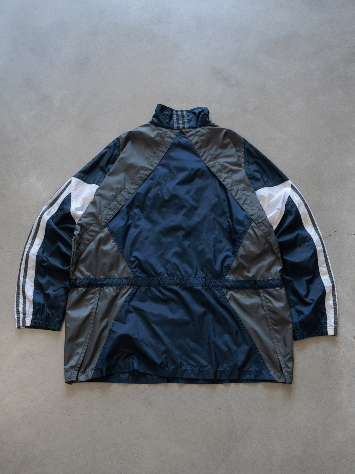 Vintage 90s Navy Adidas Colourblock Windbreaker (XL)