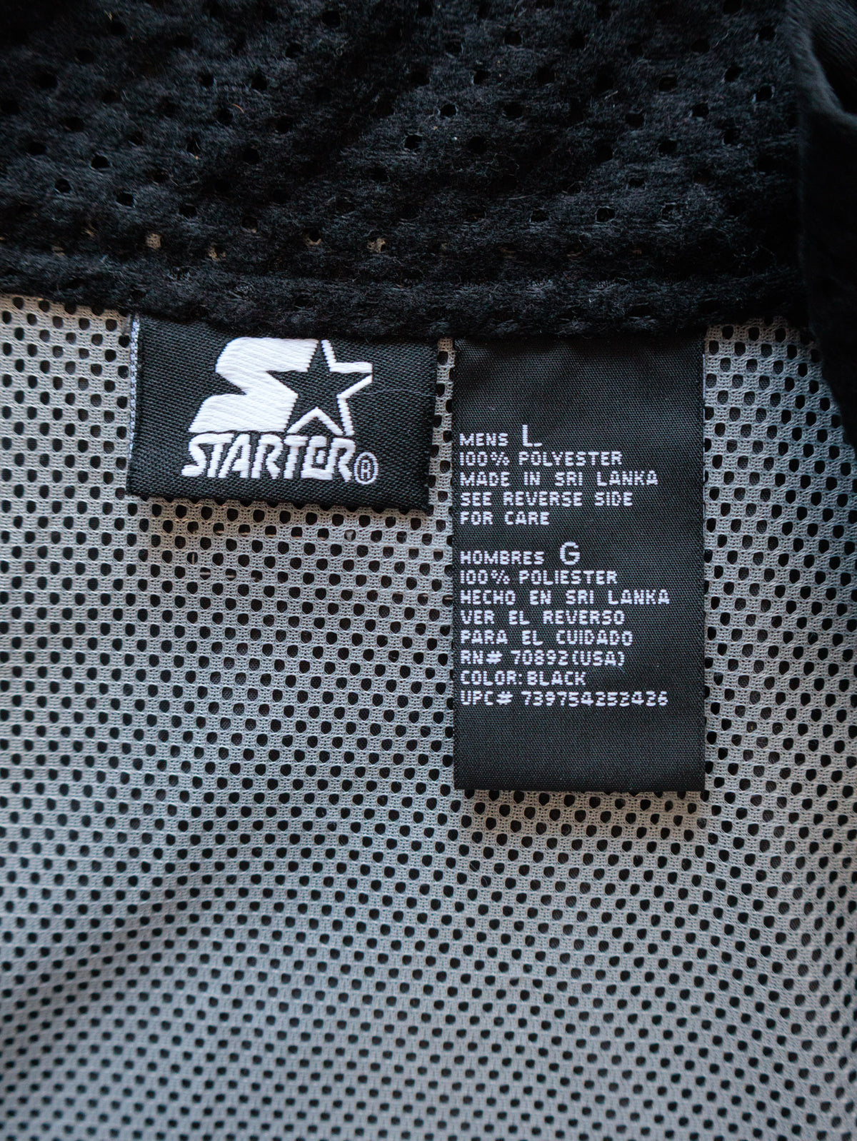 Vintage 00s Black Starter Colourblock Windbreaker (L)