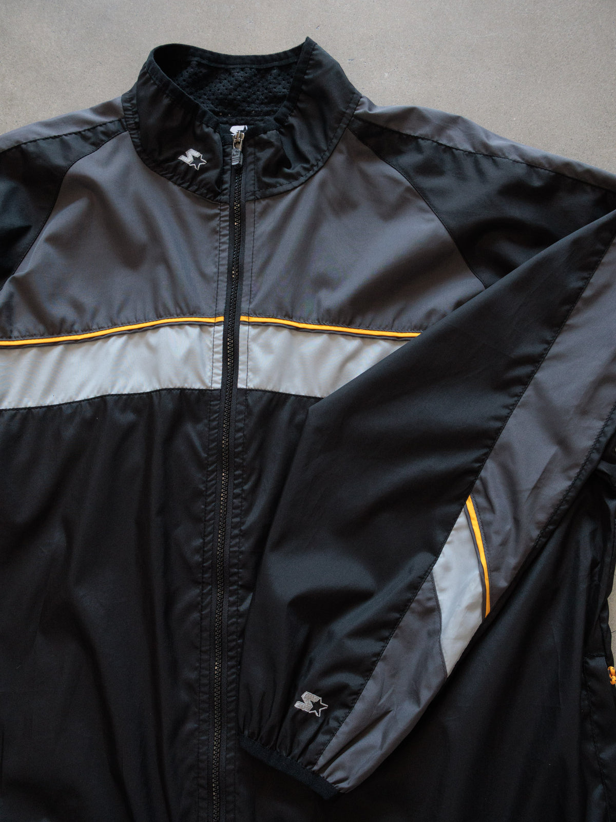 Vintage 00s Black Starter Colourblock Windbreaker (L)