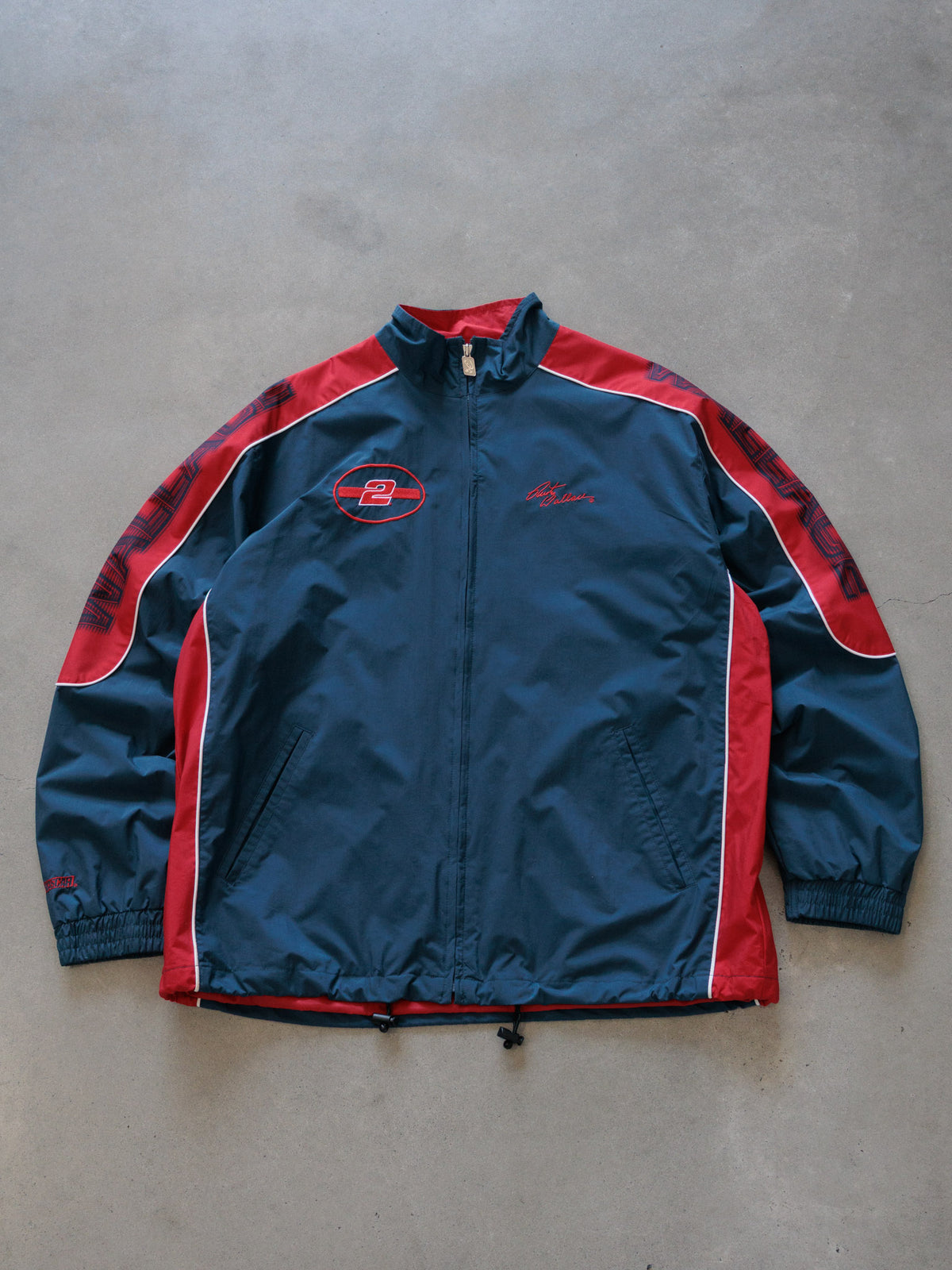 Vintage 00s Navy NASCAR Rusty Wallace Colourblock Racing Jacket (L)