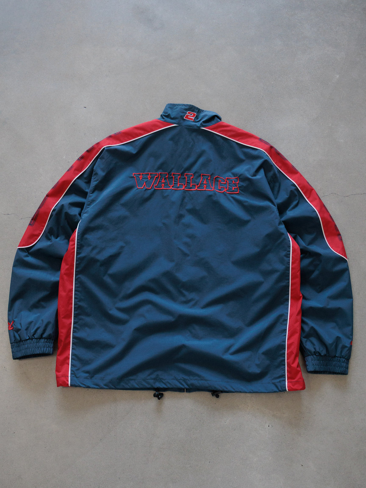 Vintage 00s Navy NASCAR Rusty Wallace Colourblock Racing Jacket (L)