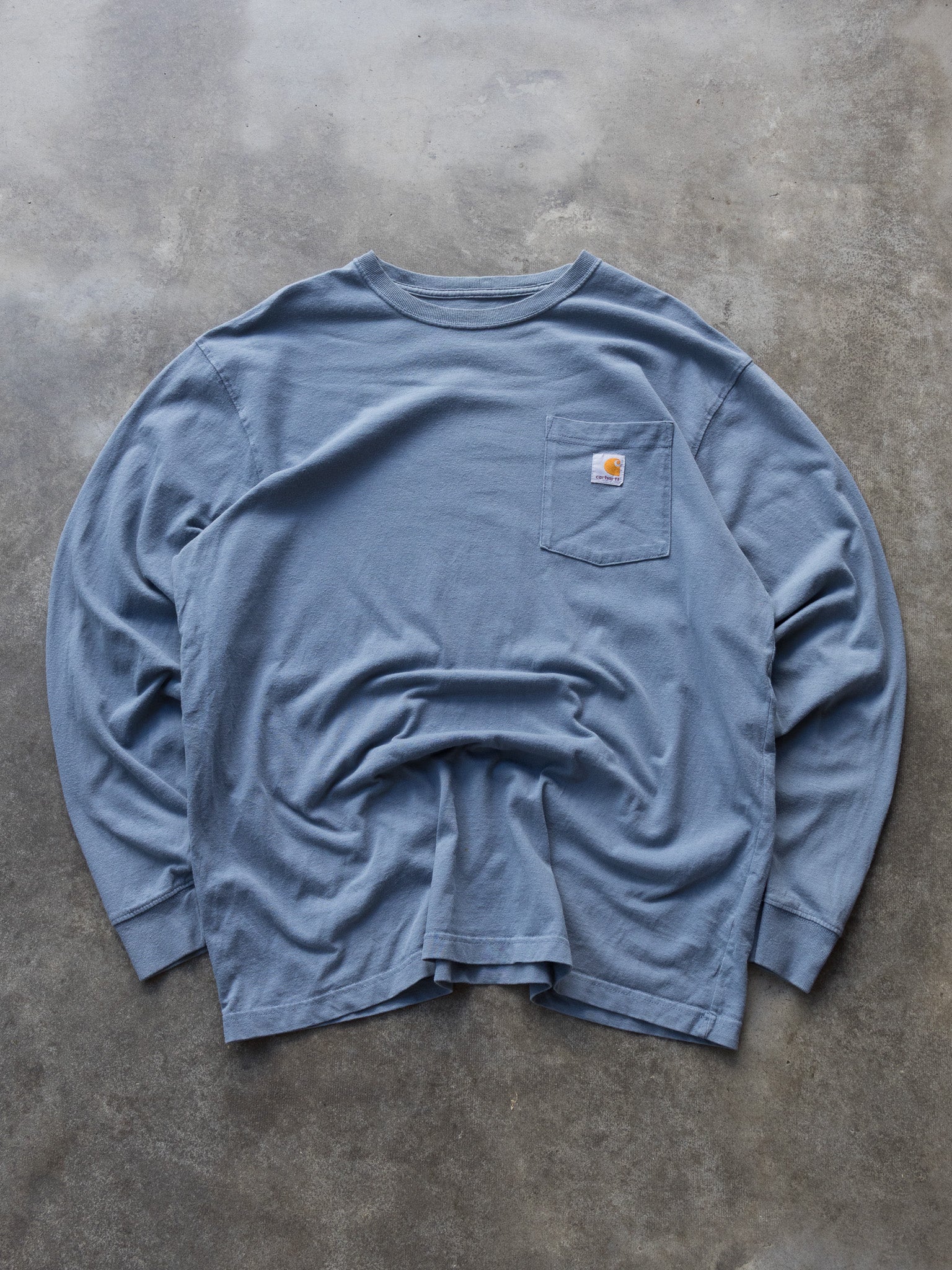 Vintage Blue Carhartt Pocket Long Sleeve (L)