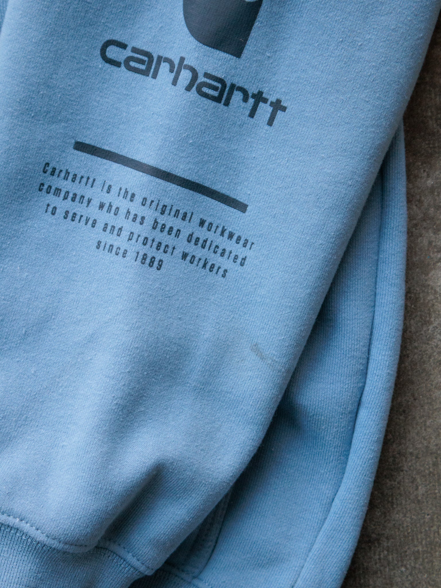 Vintage Blue Carhartt Hoodie (M)