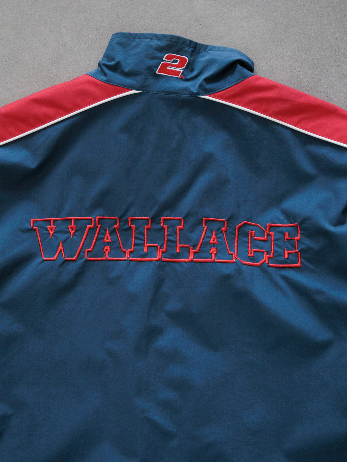 Vintage 00s Navy NASCAR Rusty Wallace Colourblock Racing Jacket (L)