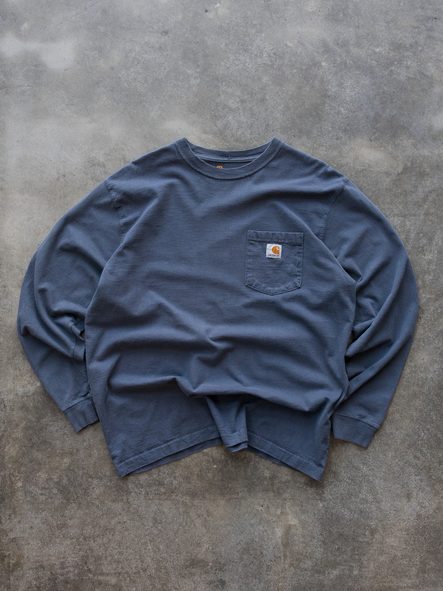 Vintage Blue Carhartt Pocket Long Sleeve (L)