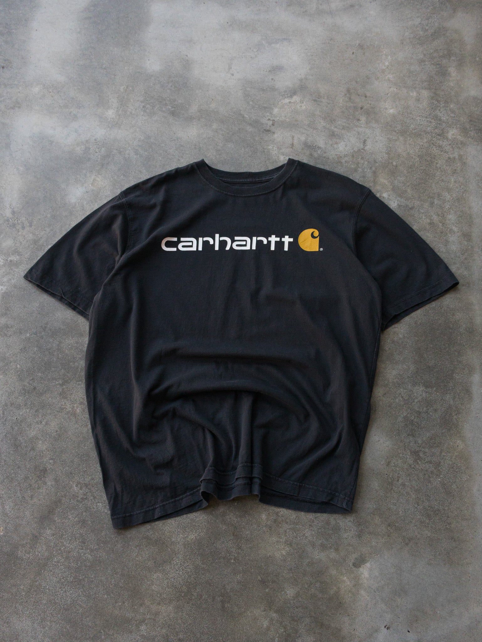 Vintage Black Carhartt Spell Out Tee (XL)