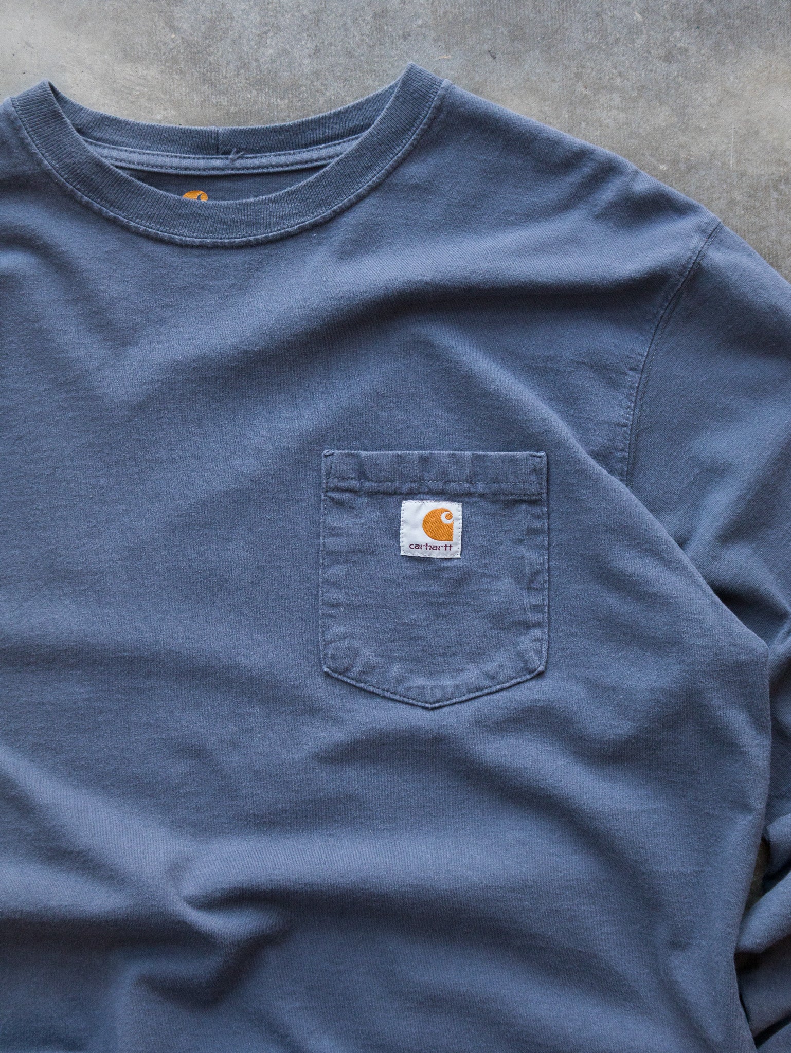 Vintage Blue Carhartt Pocket Long Sleeve (L)