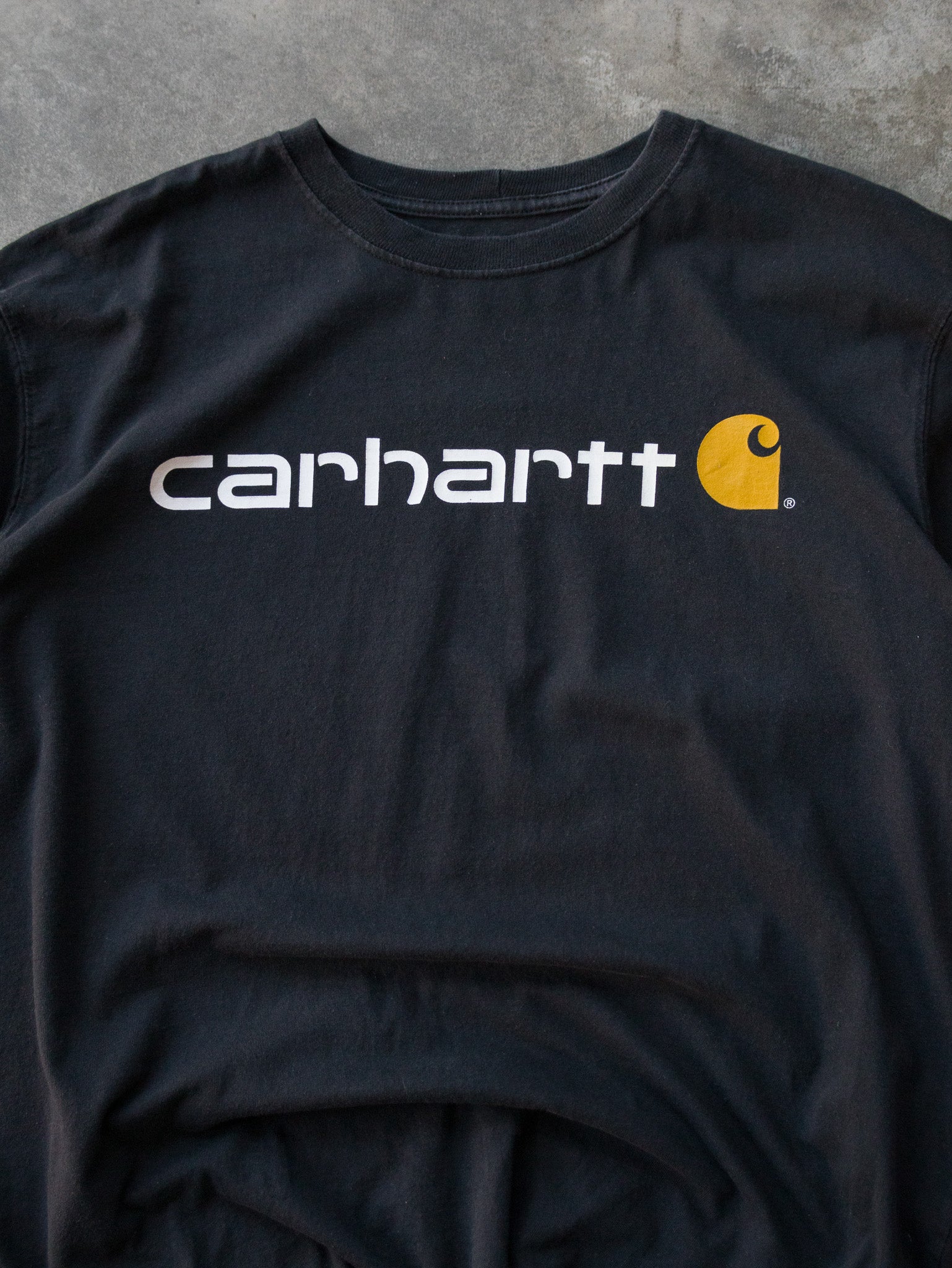 Vintage Black Carhartt Spell Out Tee (XL)
