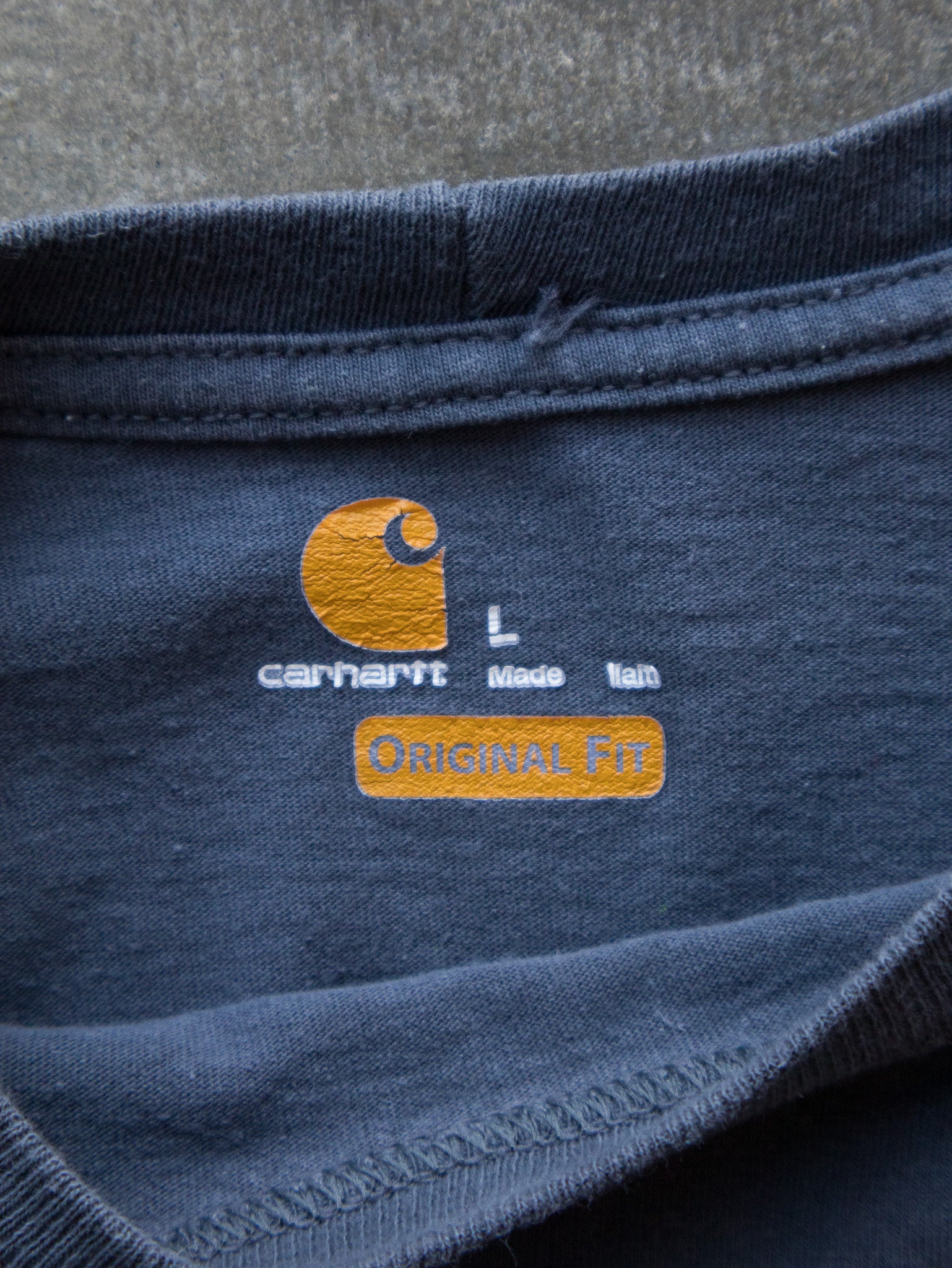 Vintage Blue Carhartt Pocket Long Sleeve (L)