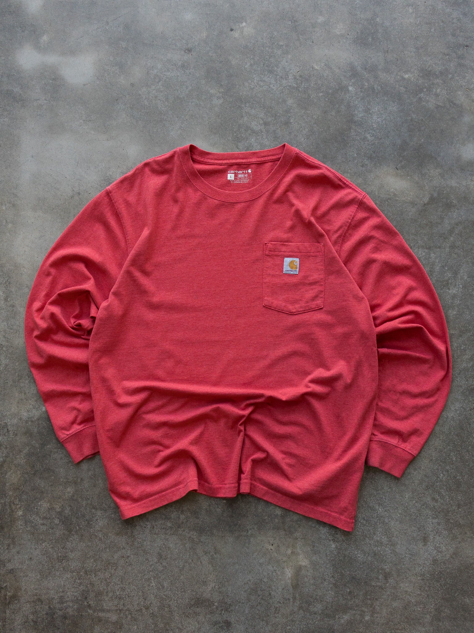 Vintage Red Carhartt Pocket Long Sleeve Pocket (L)