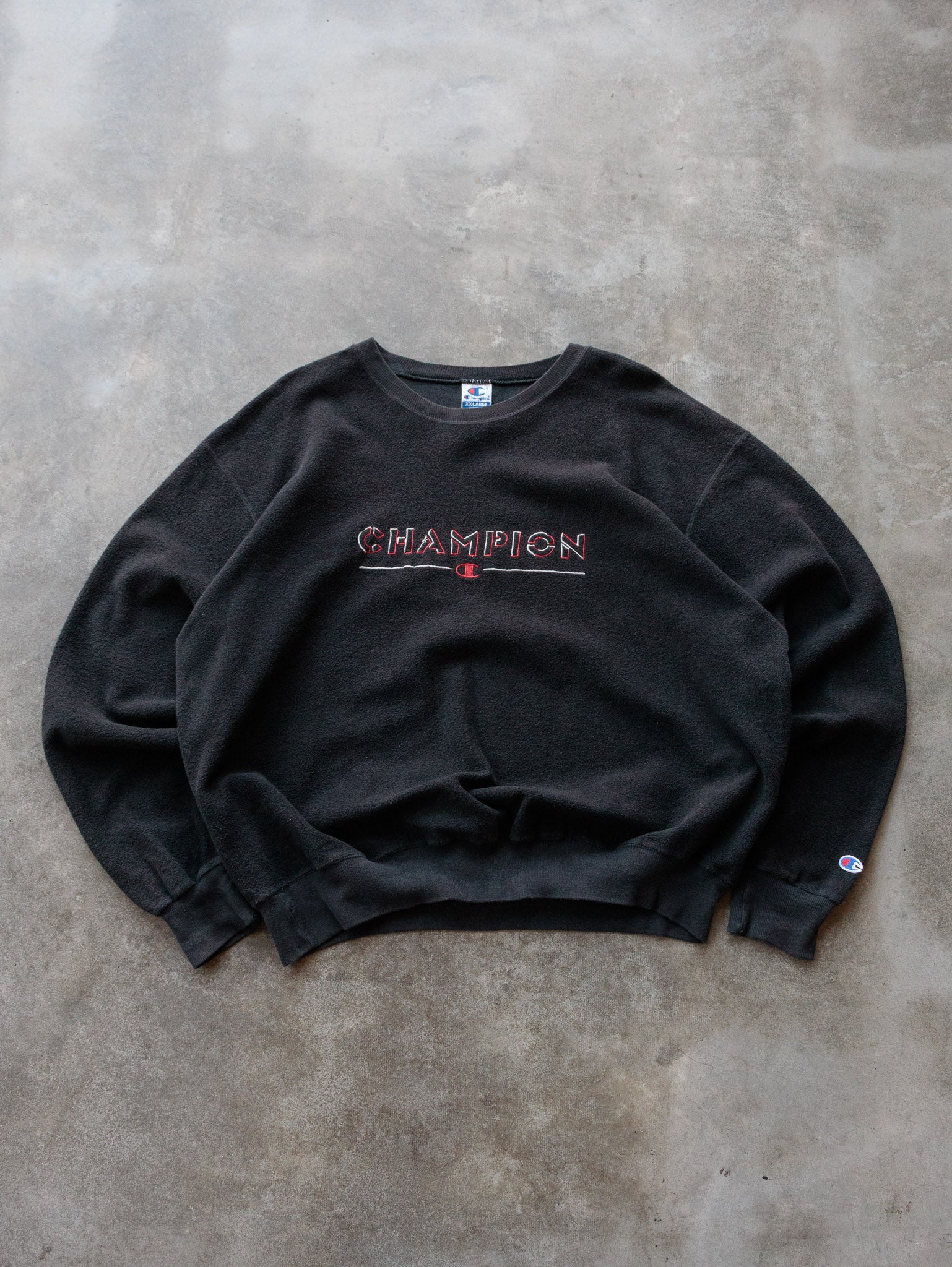 Vintage 90s Black Champion Fleece Sweatshirt (2XL)