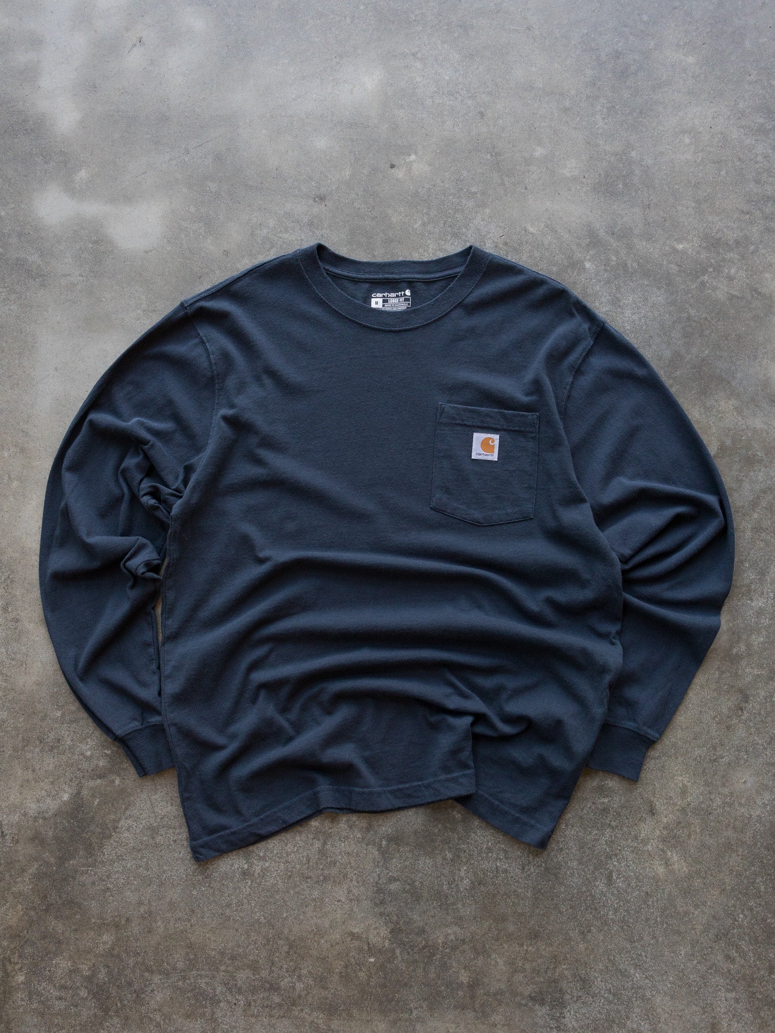 Navy Carhartt Pocket Long Sleeve (M)