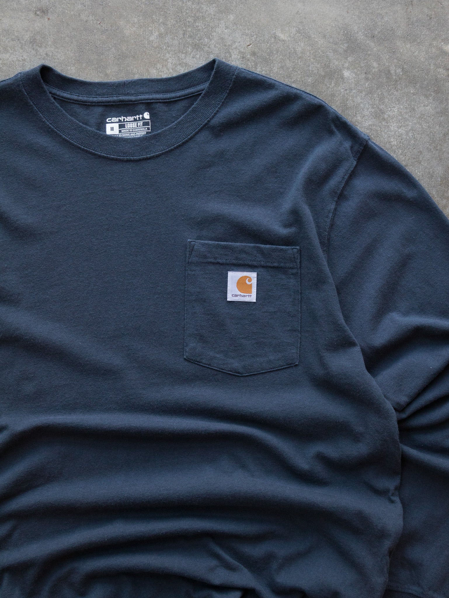 Navy Carhartt Pocket Long Sleeve (M)