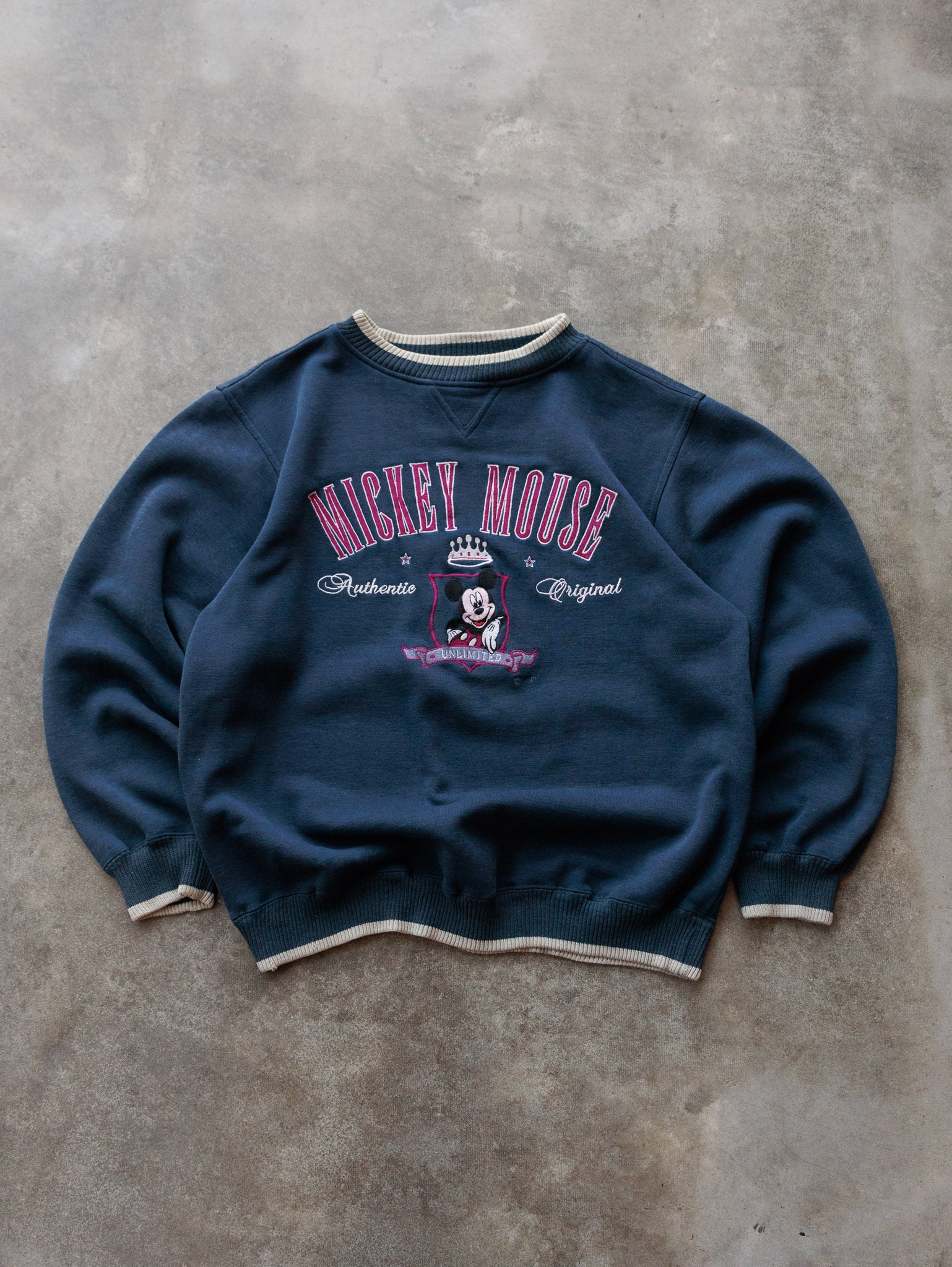Vintage 90s Navy Mickey Mouse Unlimited Sweatshirt (L)