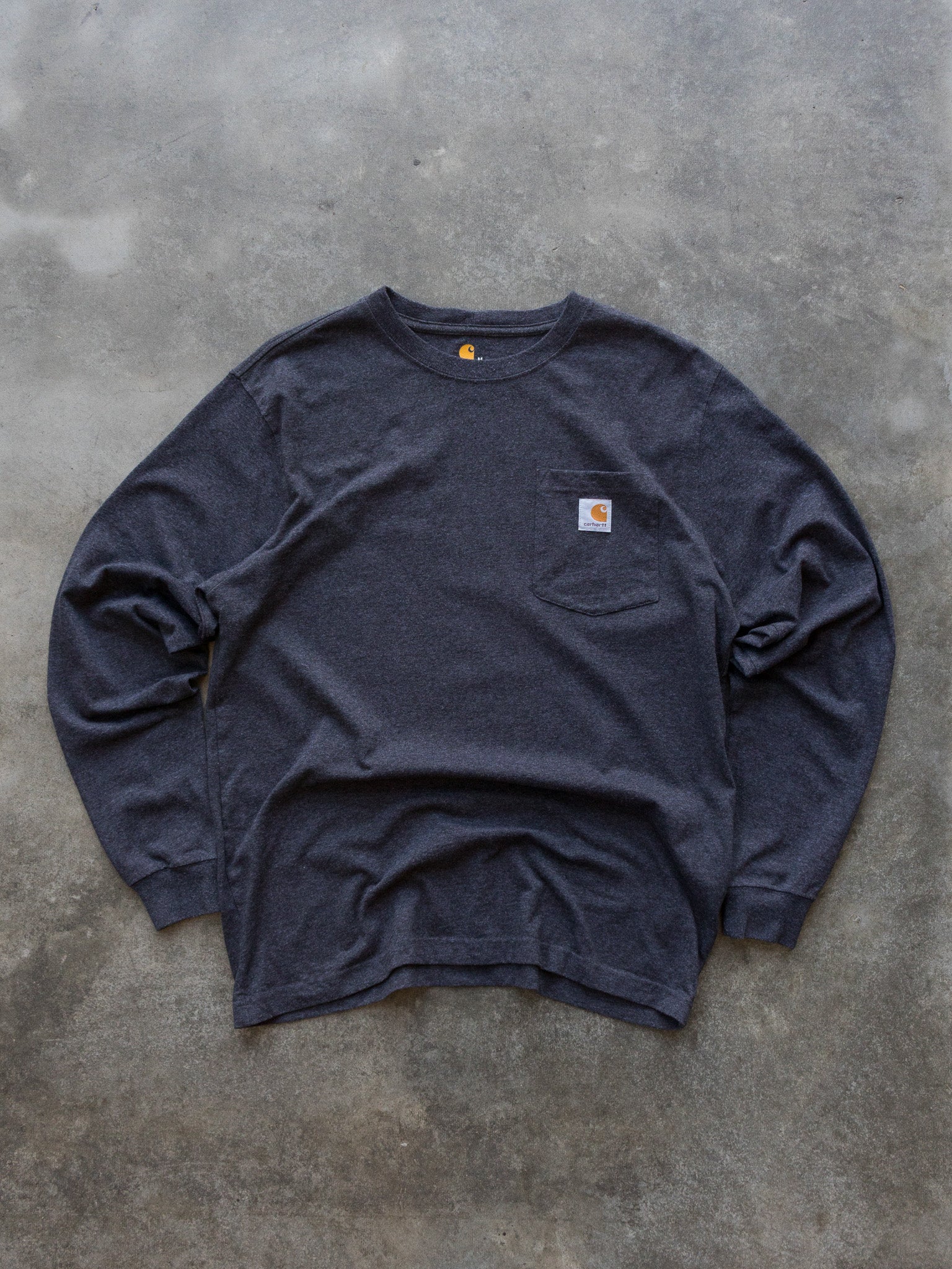 Vintage Charcoal Carhartt Pocket Long Sleeve (M)