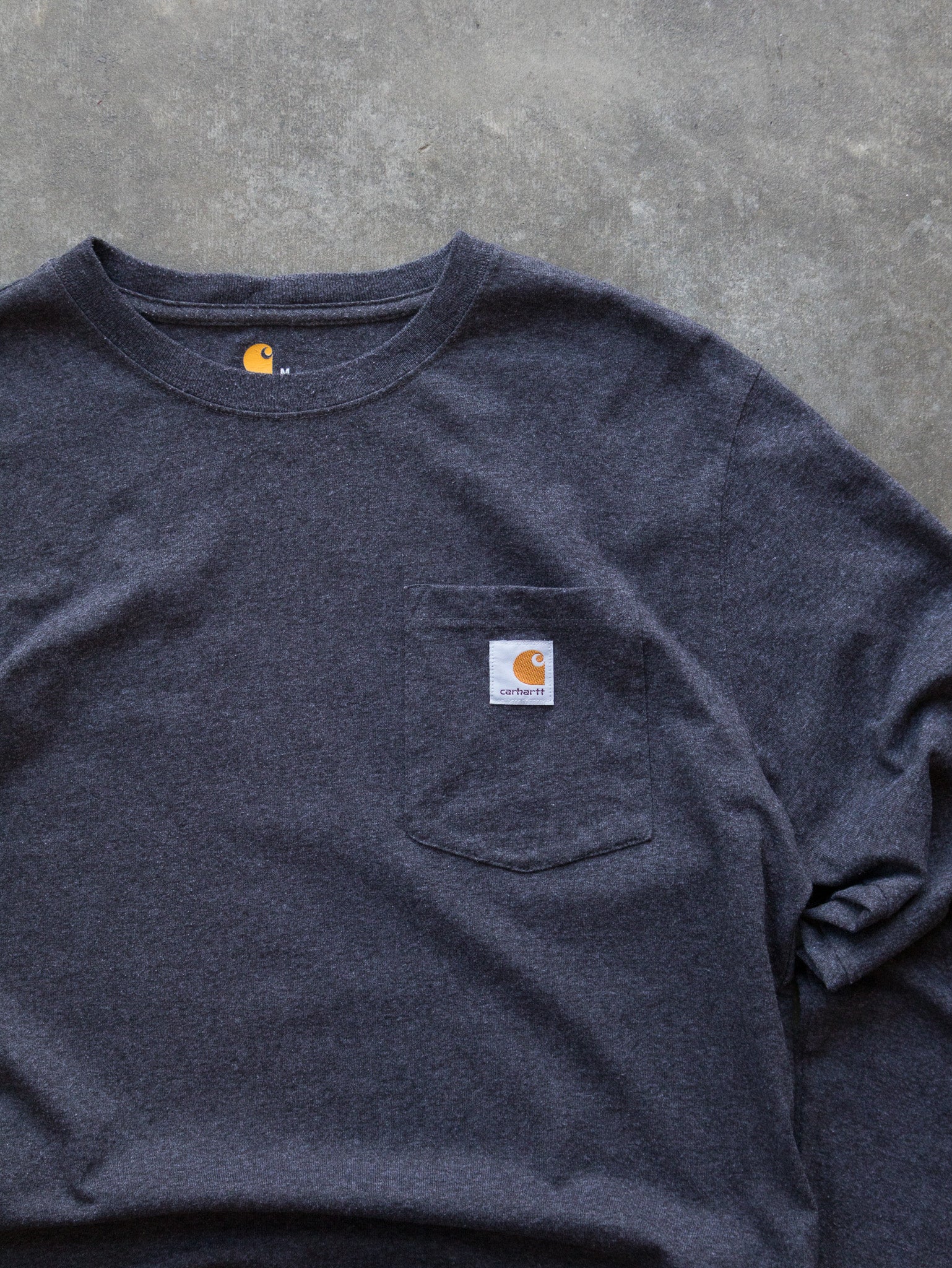 Vintage Charcoal Carhartt Pocket Long Sleeve (M)