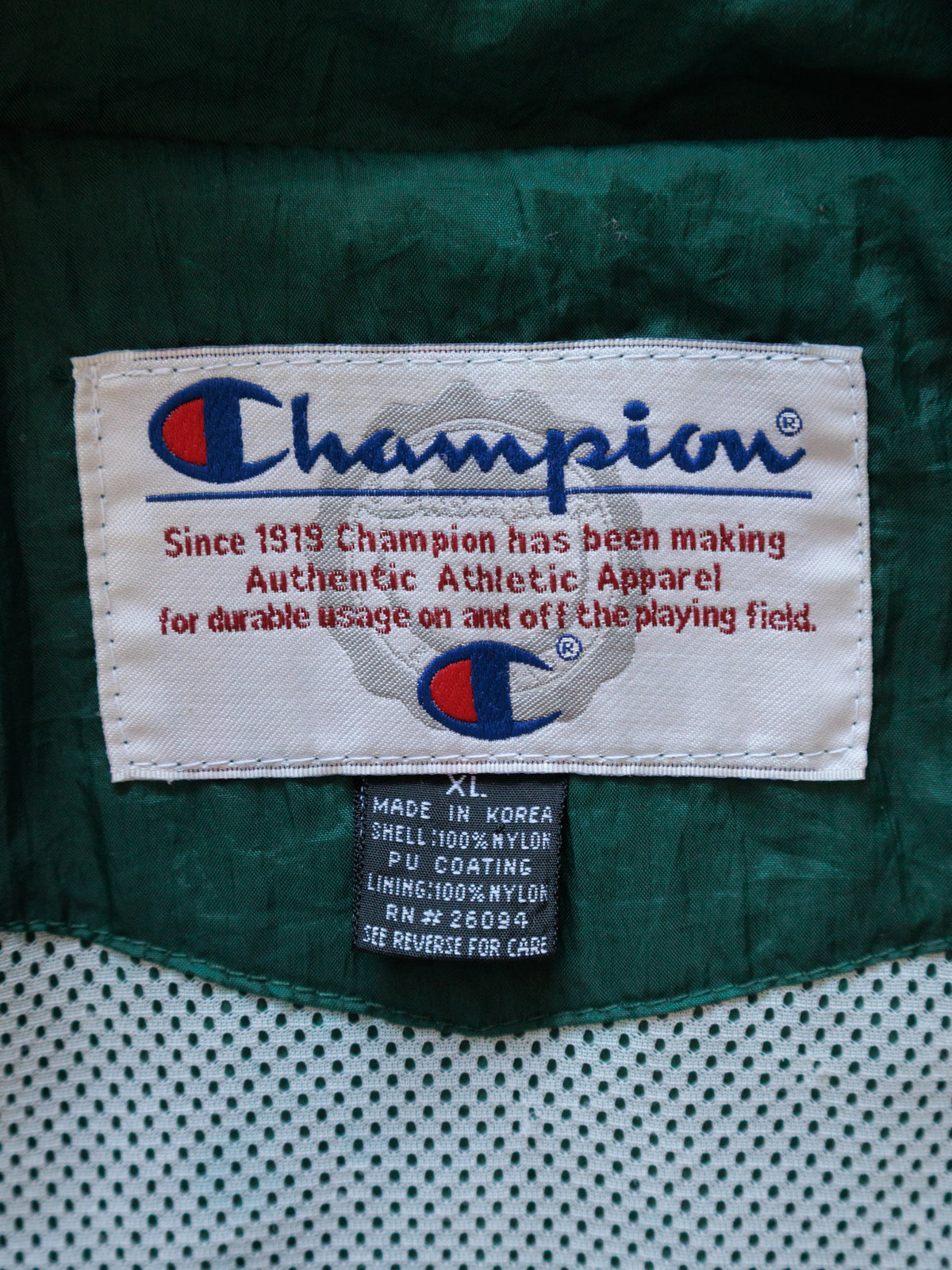 Vintage 90s Green Champion Windbreaker (XL)