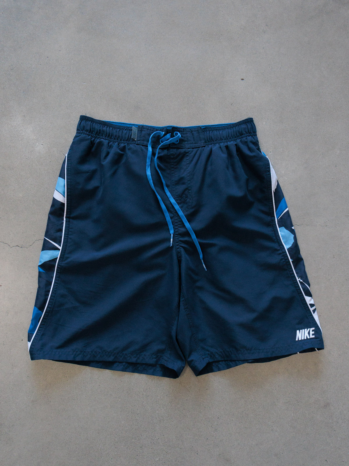 Vintage 00s Navy Nike Swim Shorts (M)