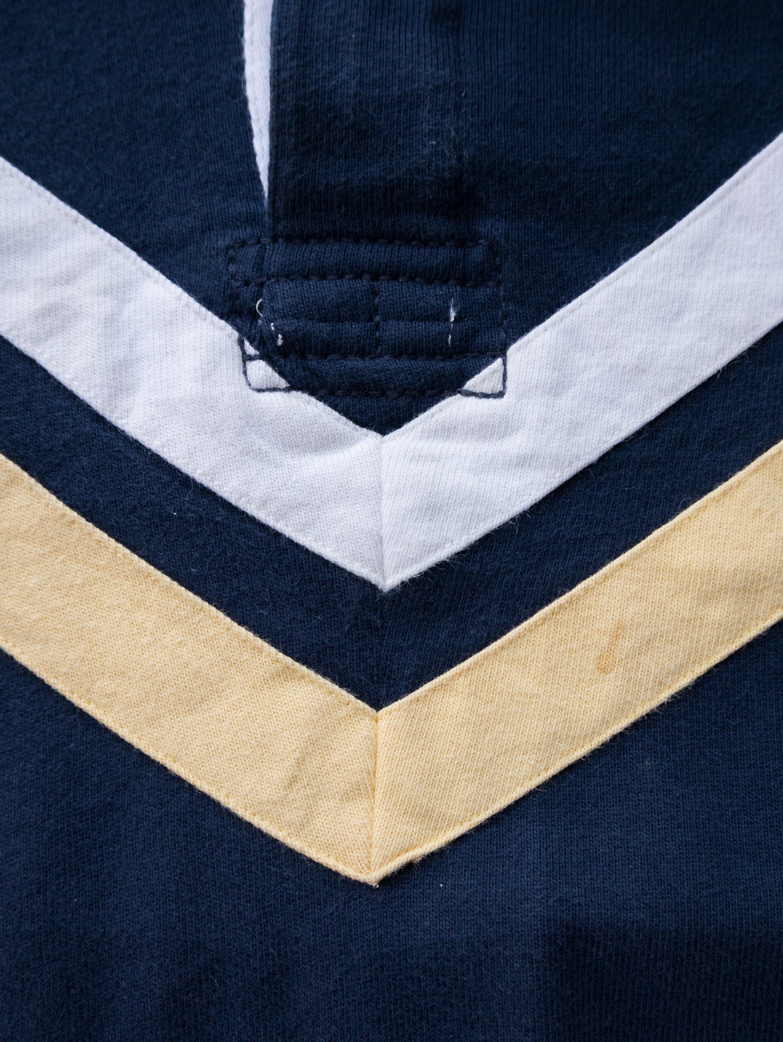 Vintage Navy & Yellow Tommy Hilfiger Chevron Rugby Shirt (XL)