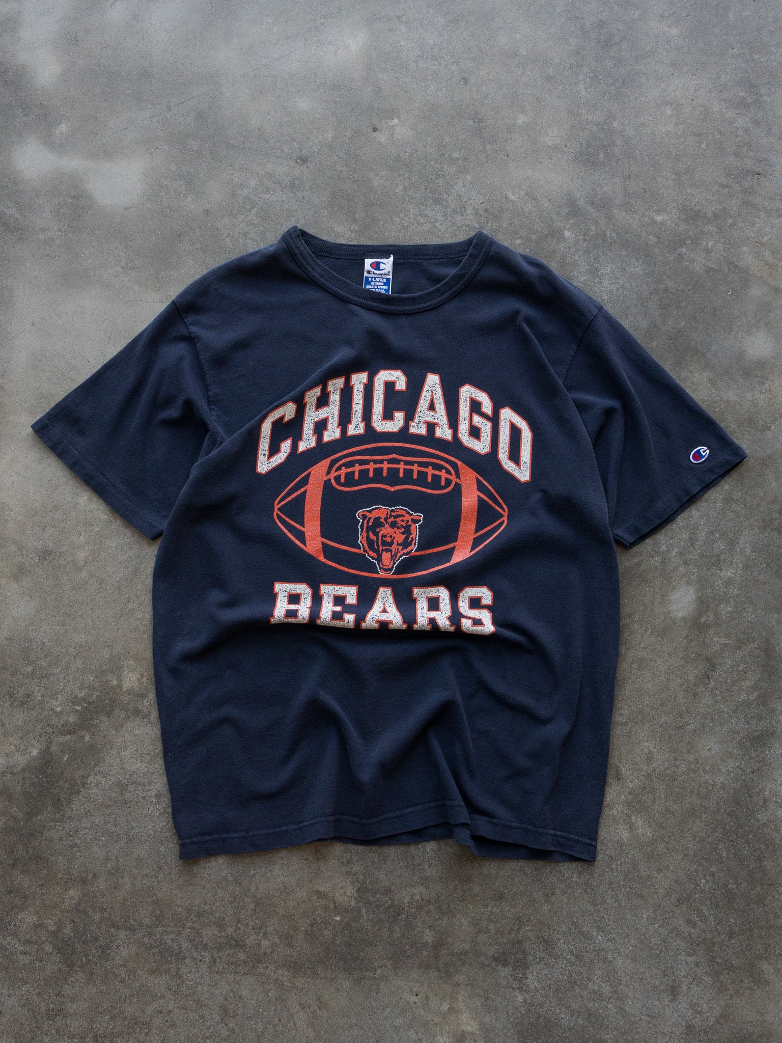 Vintage 90s Navy Champion Chicago Bears Tee (XL)