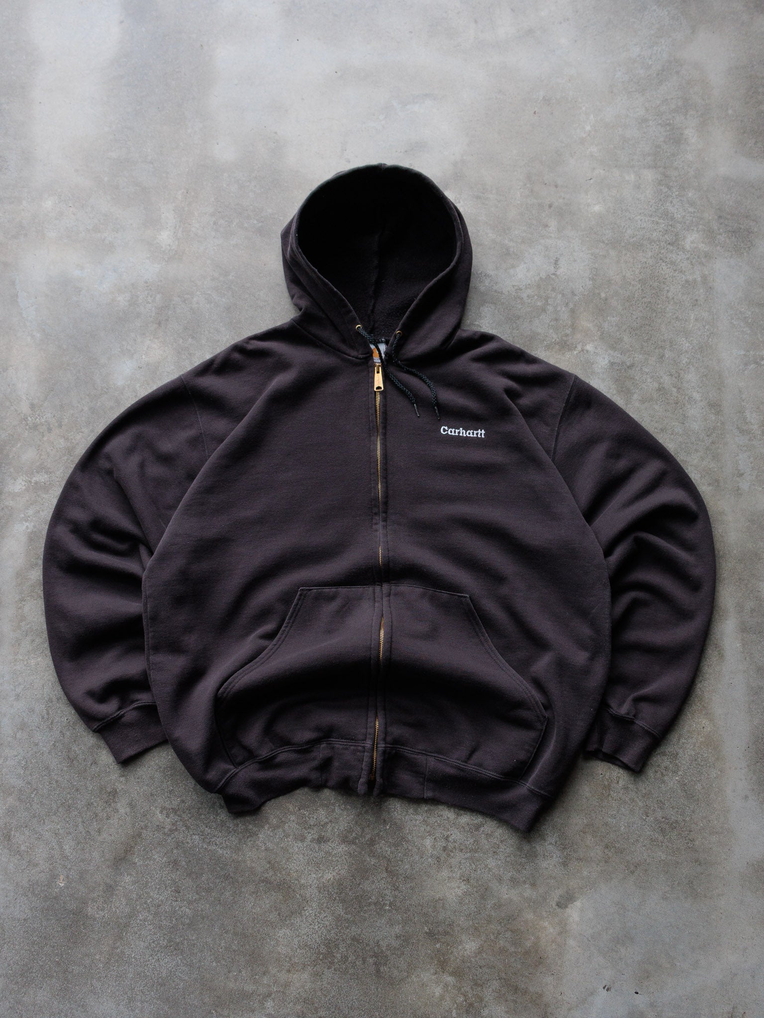 Vintage Black Carhartt Zip Hoodie (XL)