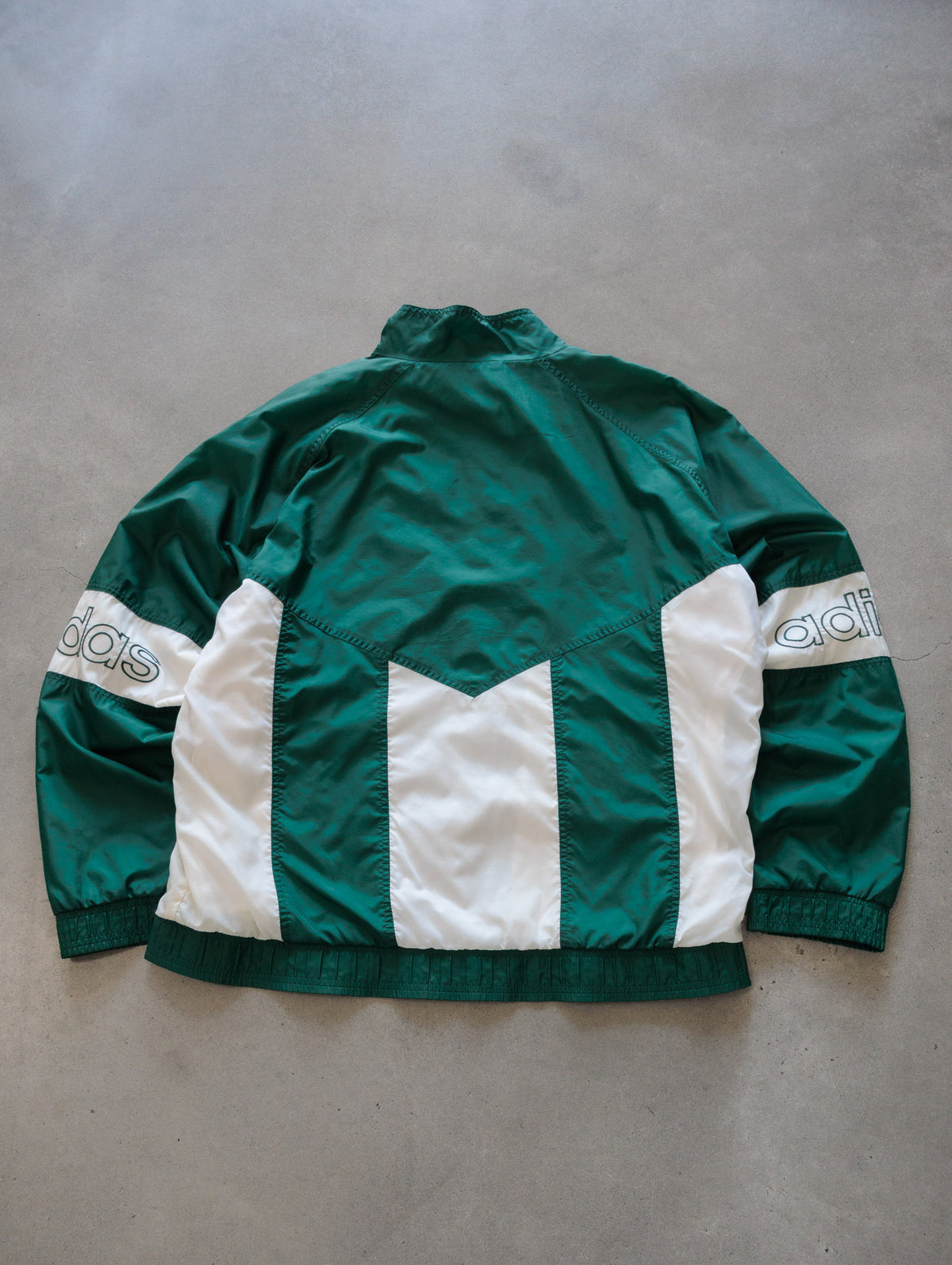 Vintage 90s Green Adidas Colourblock Jacket (L)