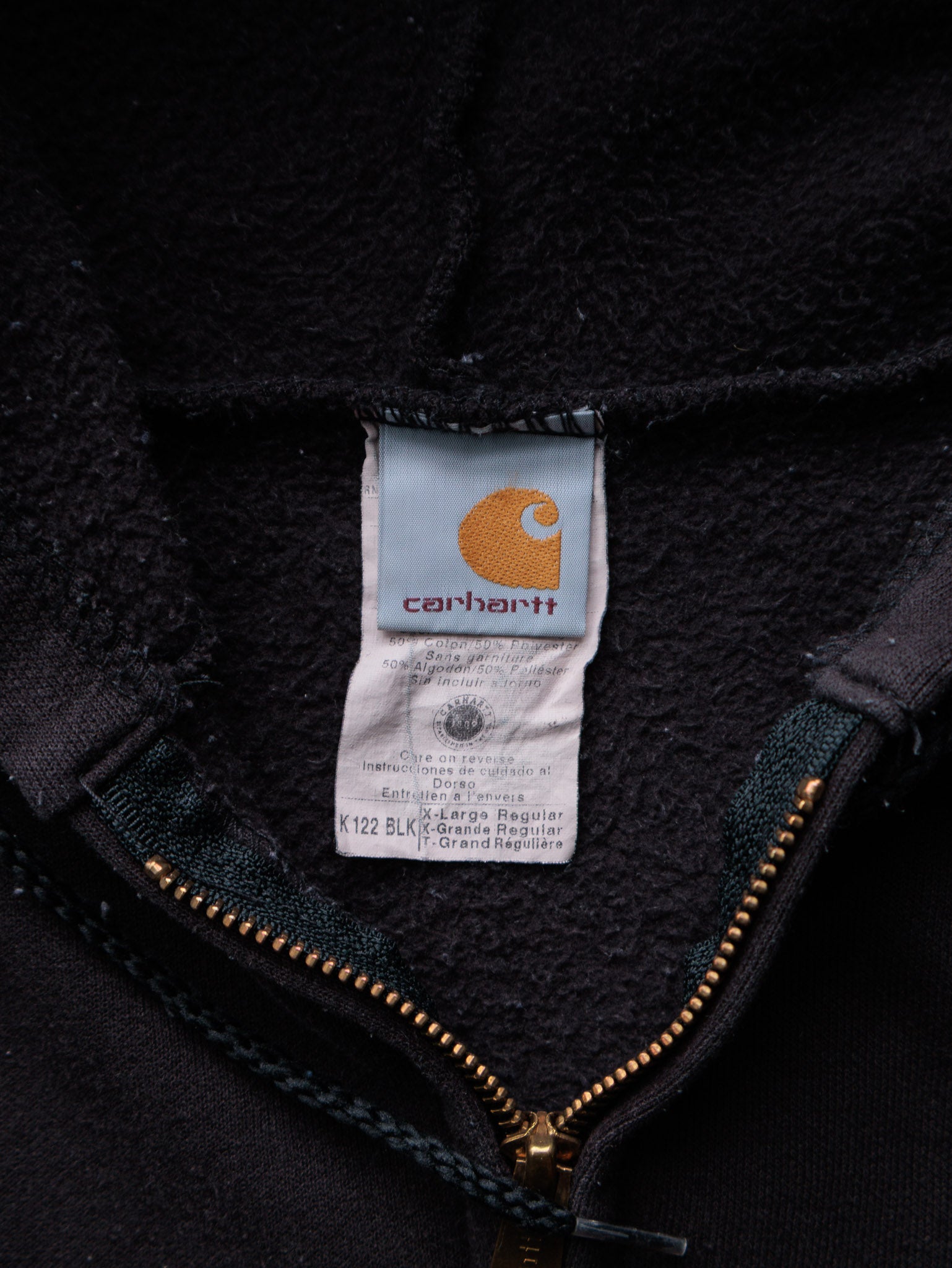 Vintage Black Carhartt Zip Hoodie (XL)