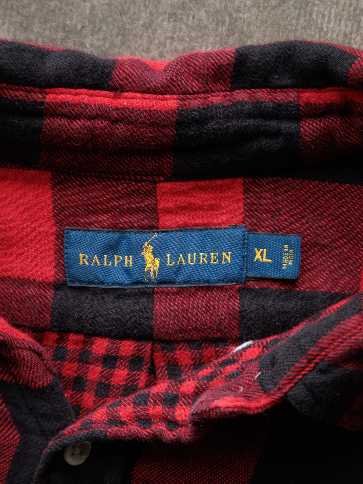 Vintage Red & Black Ralph Lauren Flannel Shirt (XL)