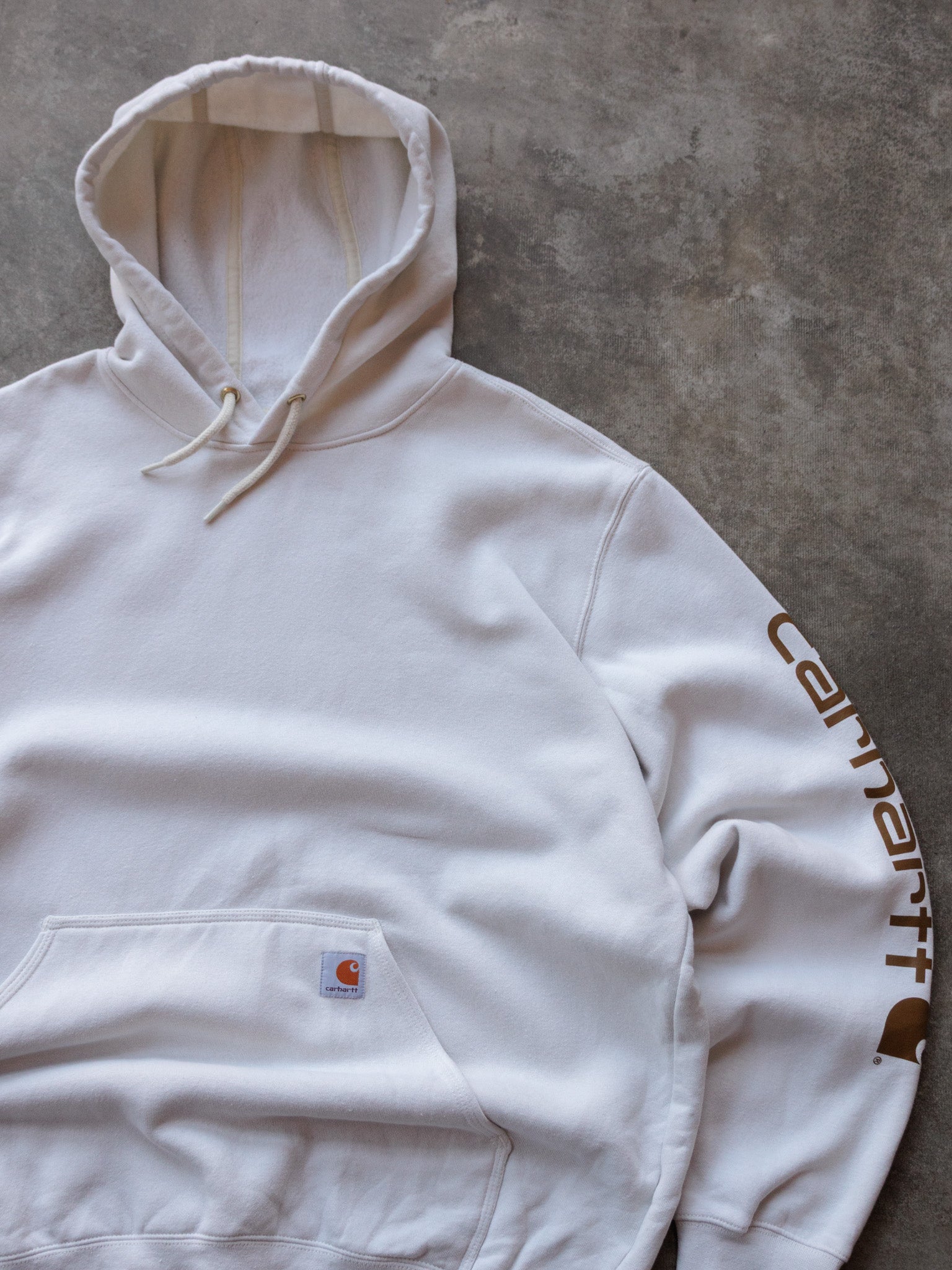 Vintage White Carhartt Hoodie (XL)