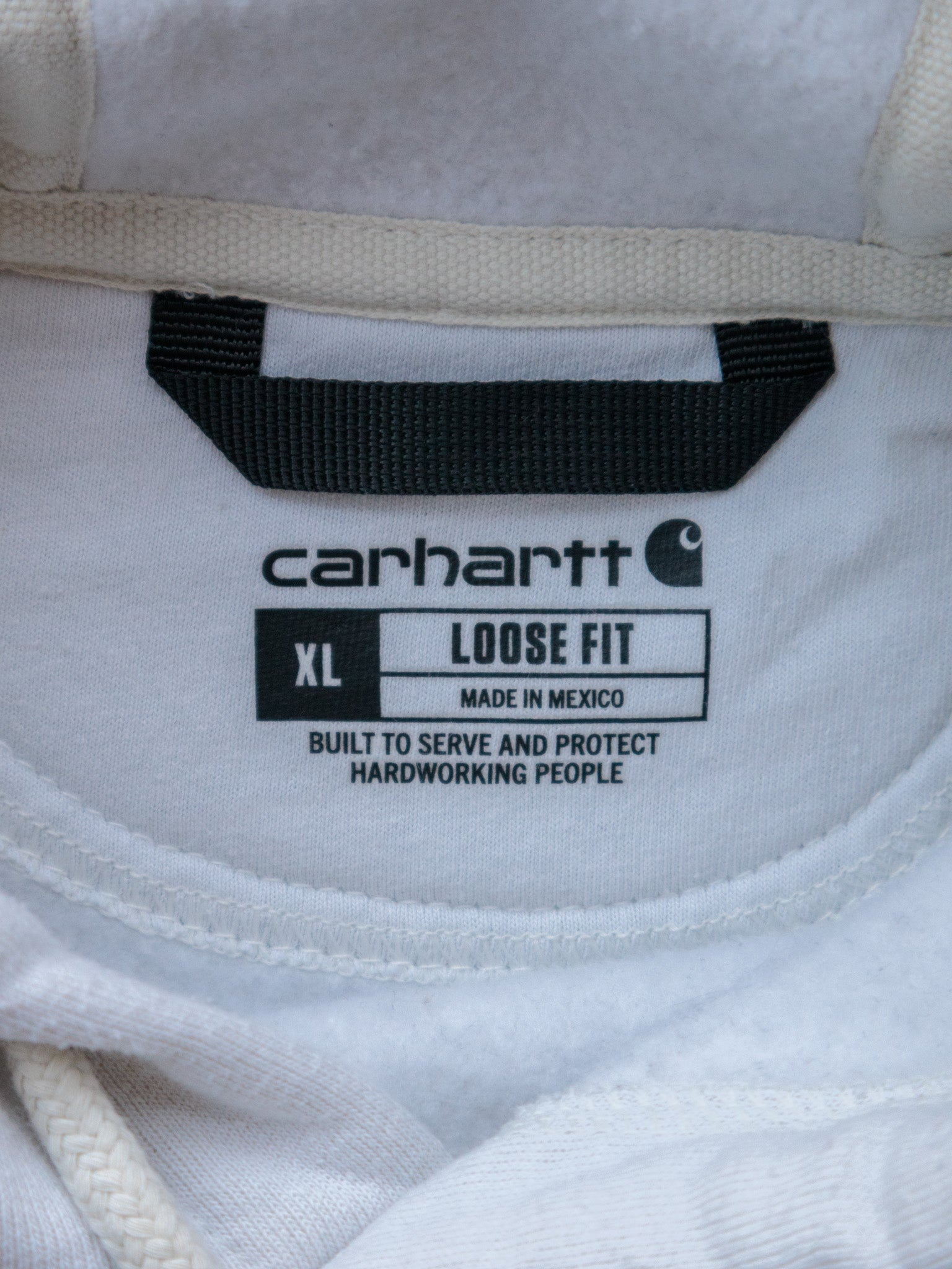 Vintage White Carhartt Hoodie (XL)