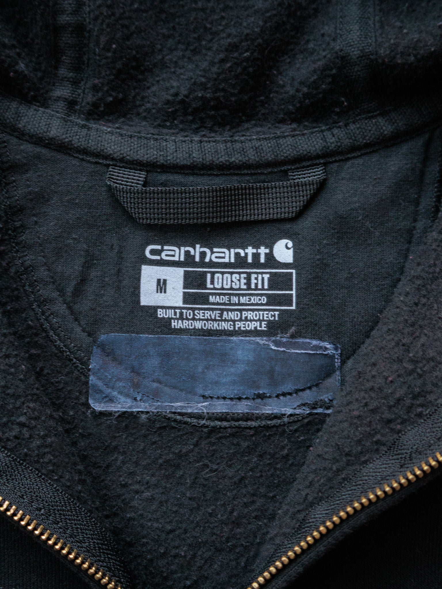 Vintage Black Carhartt Full Zip Hoodie (M)
