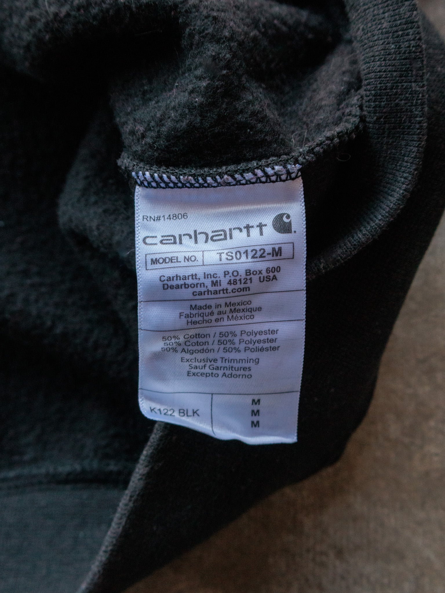 Vintage Black Carhartt Full Zip Hoodie (M)