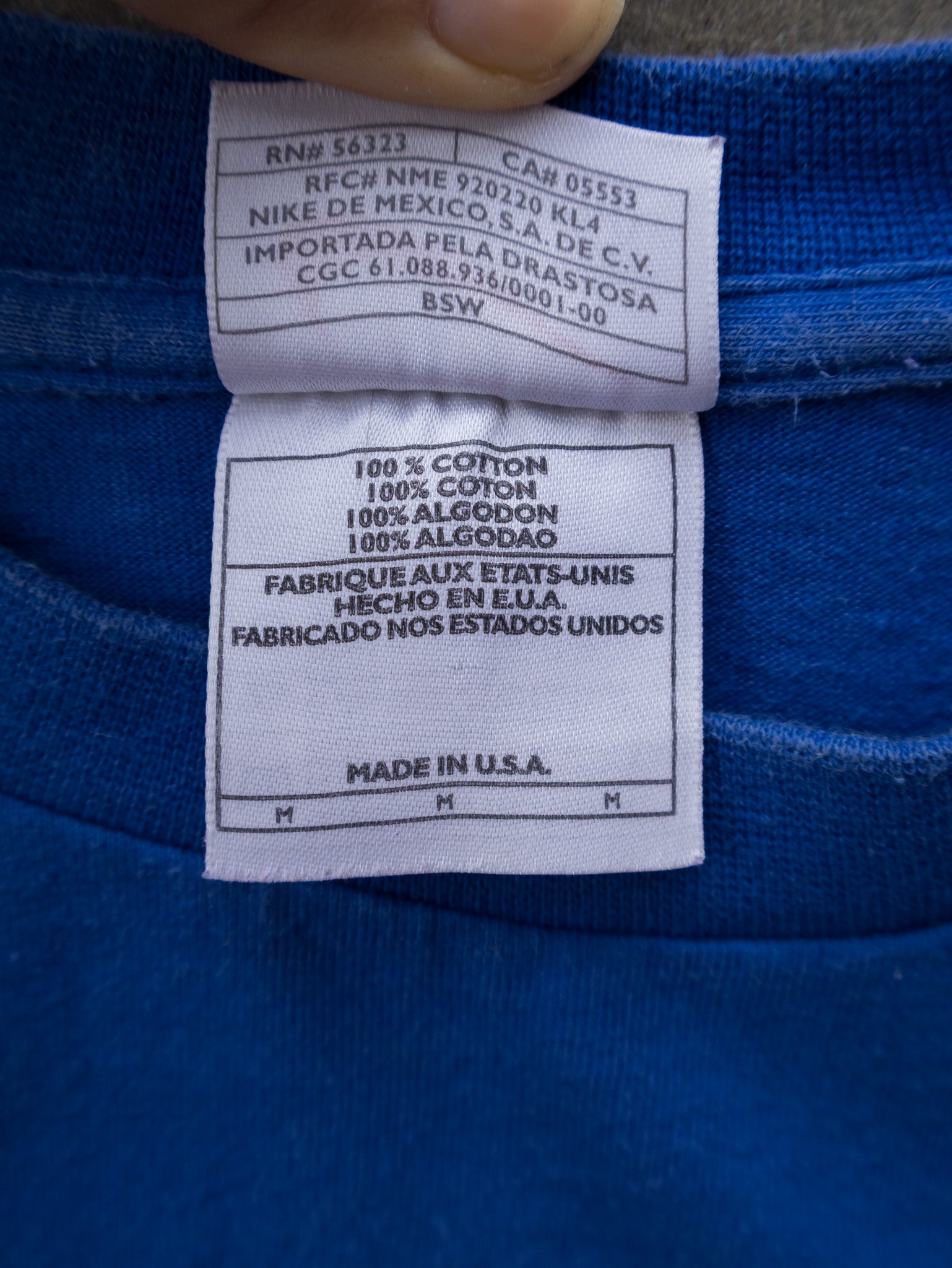 Vintage 90s Blue Nike Alegria R9 Tee (M)