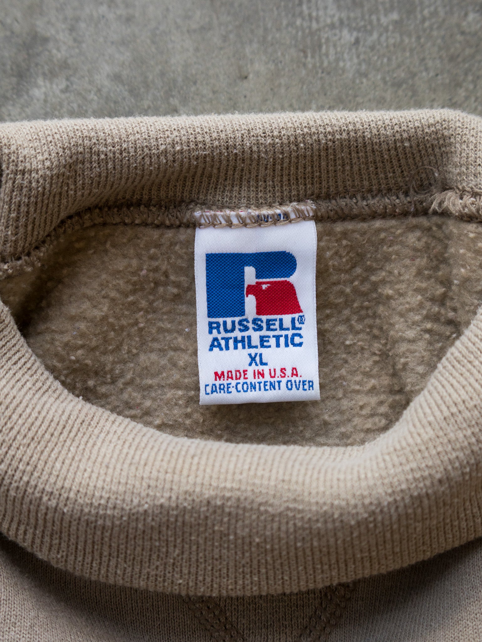 Vintage 90s Beige Russell Athletic Turtleneck Sweatshirt (XL)