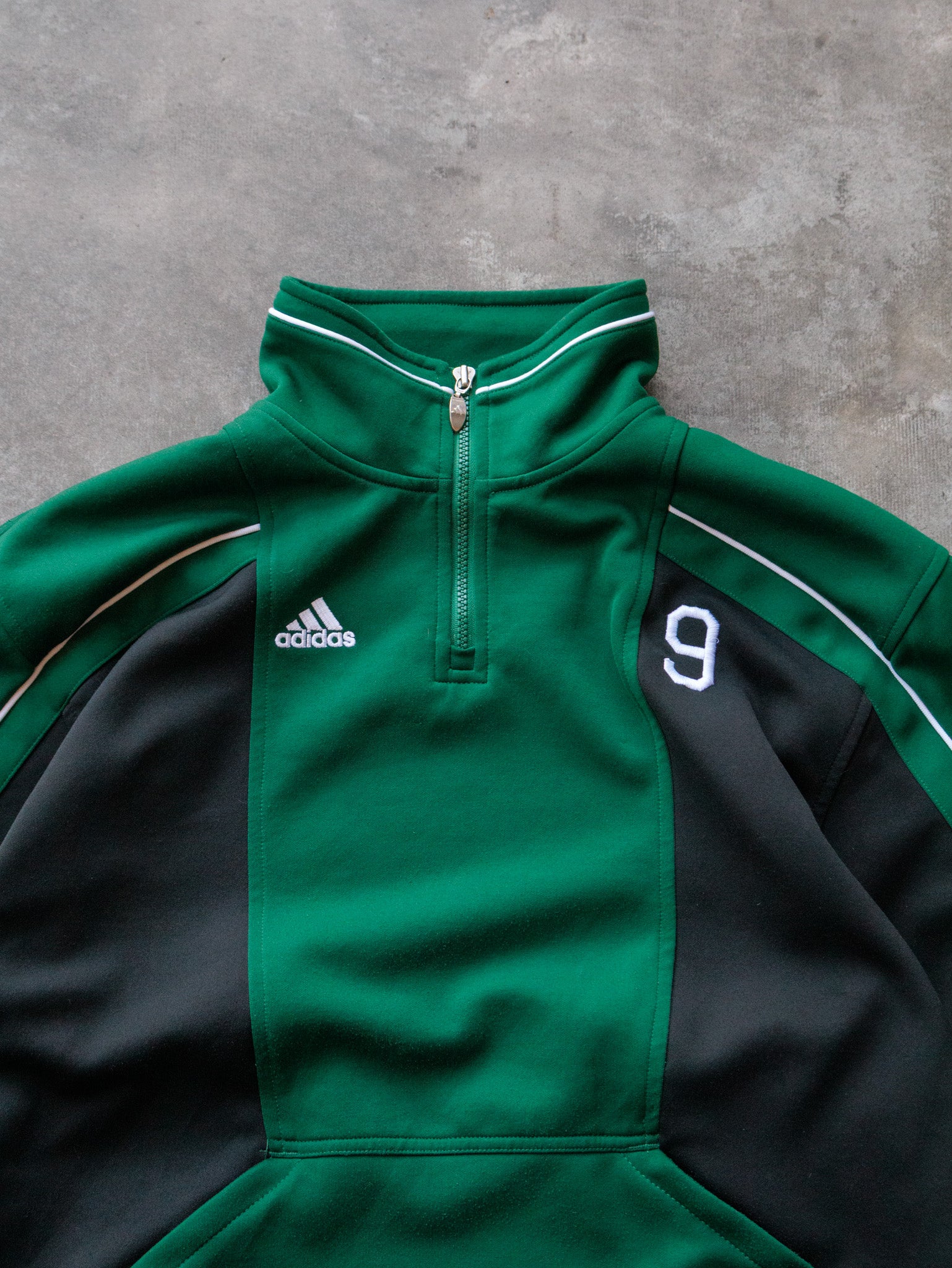 Vintage 00s Green Adidas Colourblock Track Jacket (L)