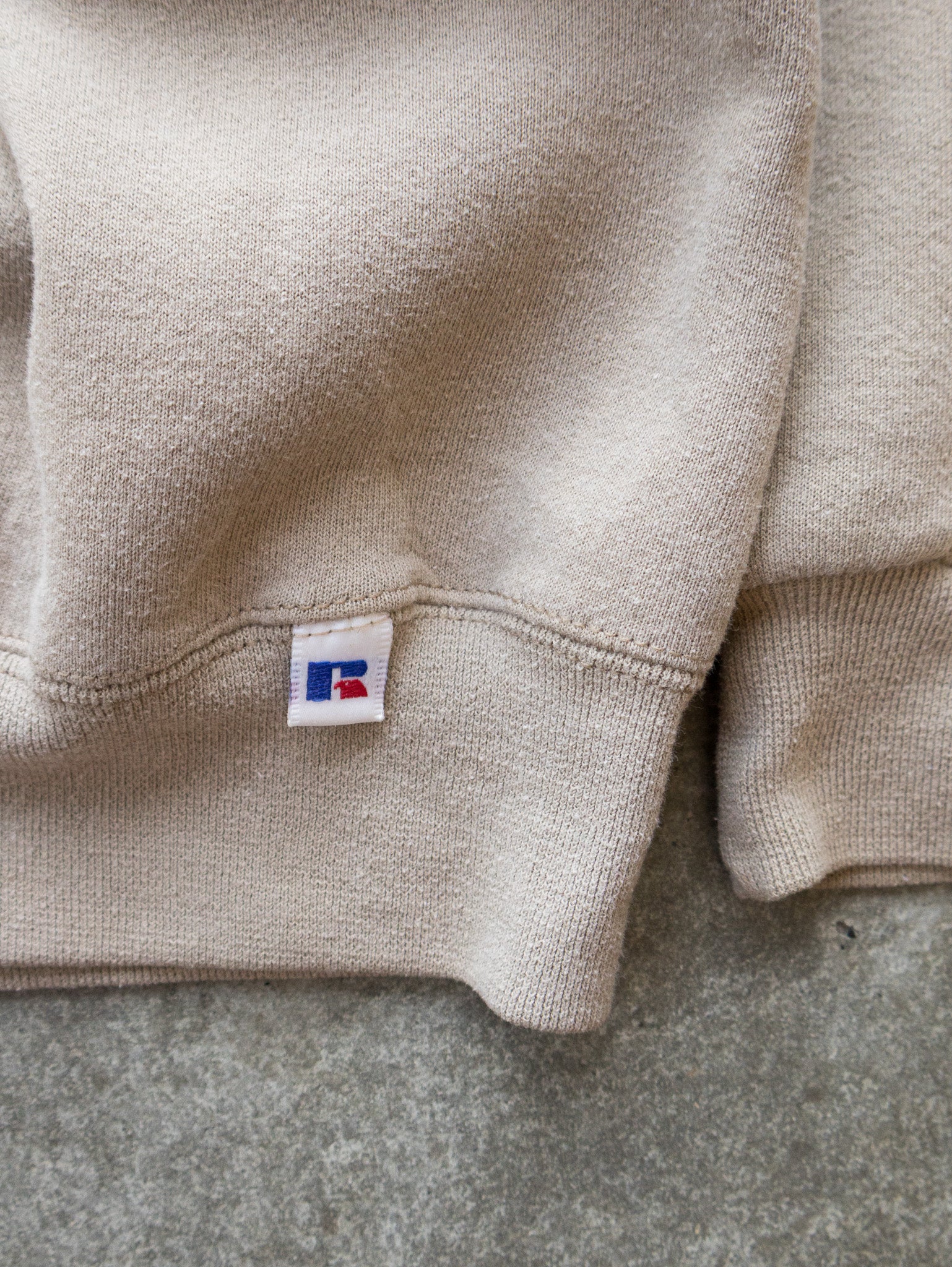 Vintage 90s Beige Russell Athletic Turtleneck Sweatshirt (XL)