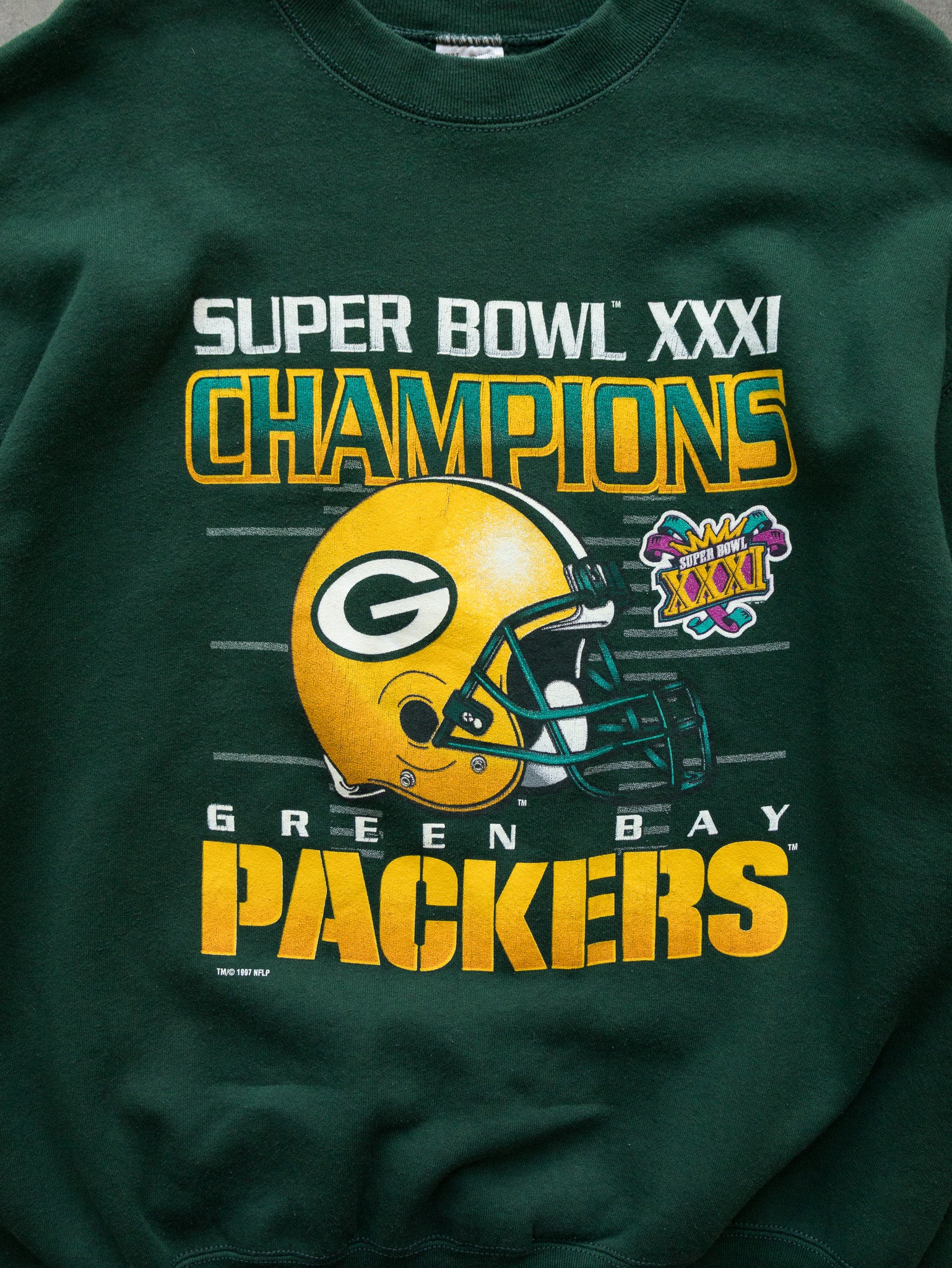 Vintage 1997 Green Bay Packers Super Bowl Champs Sweatshirt (2XL)