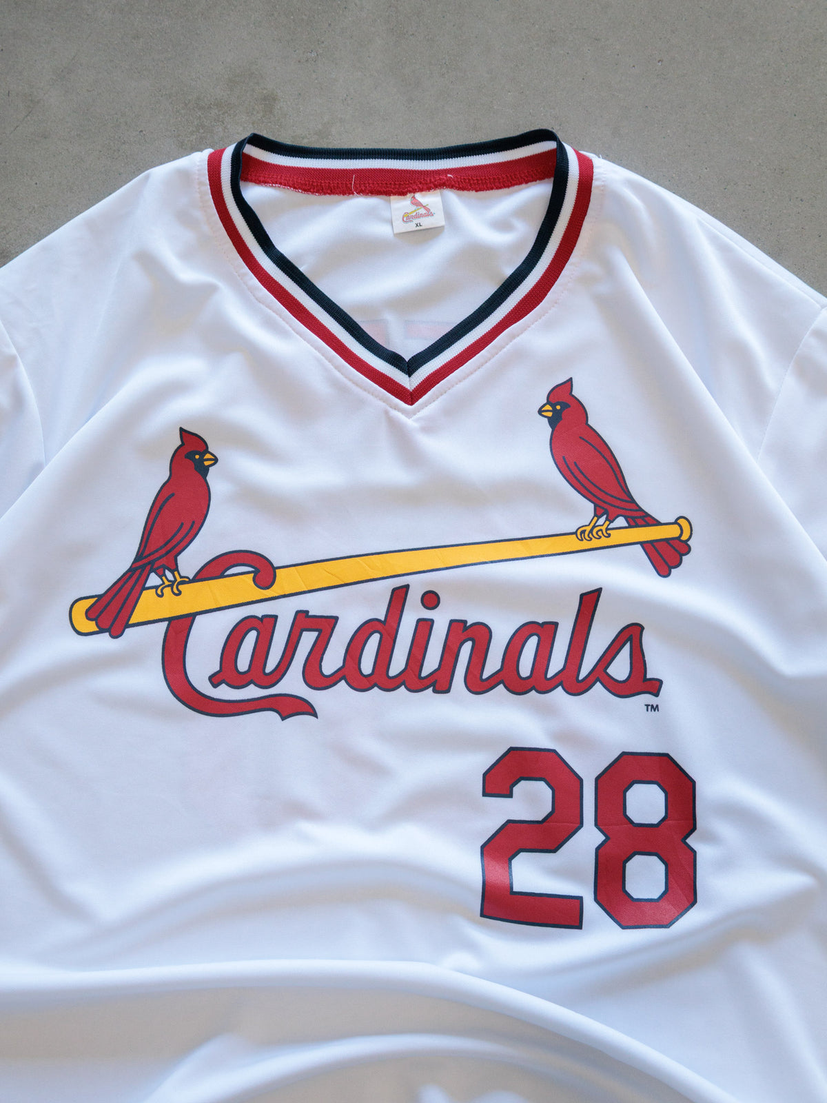 Vintage White St. Louis Cardinals Herr Jersey (XL)